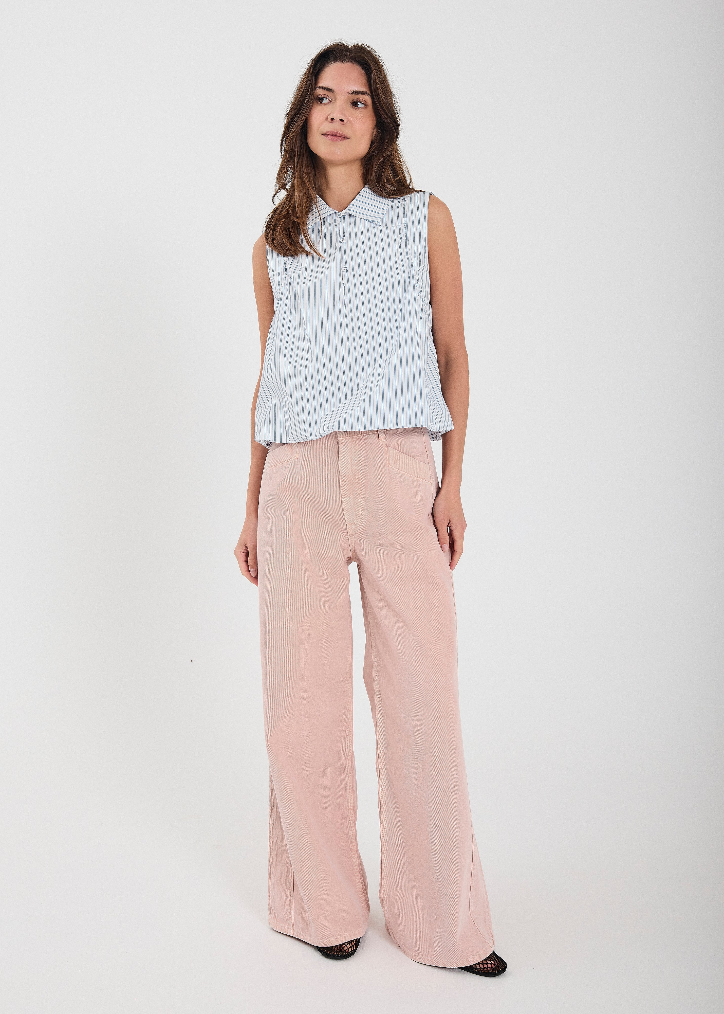 NORR Alva SL top Toppe Light blue stripe