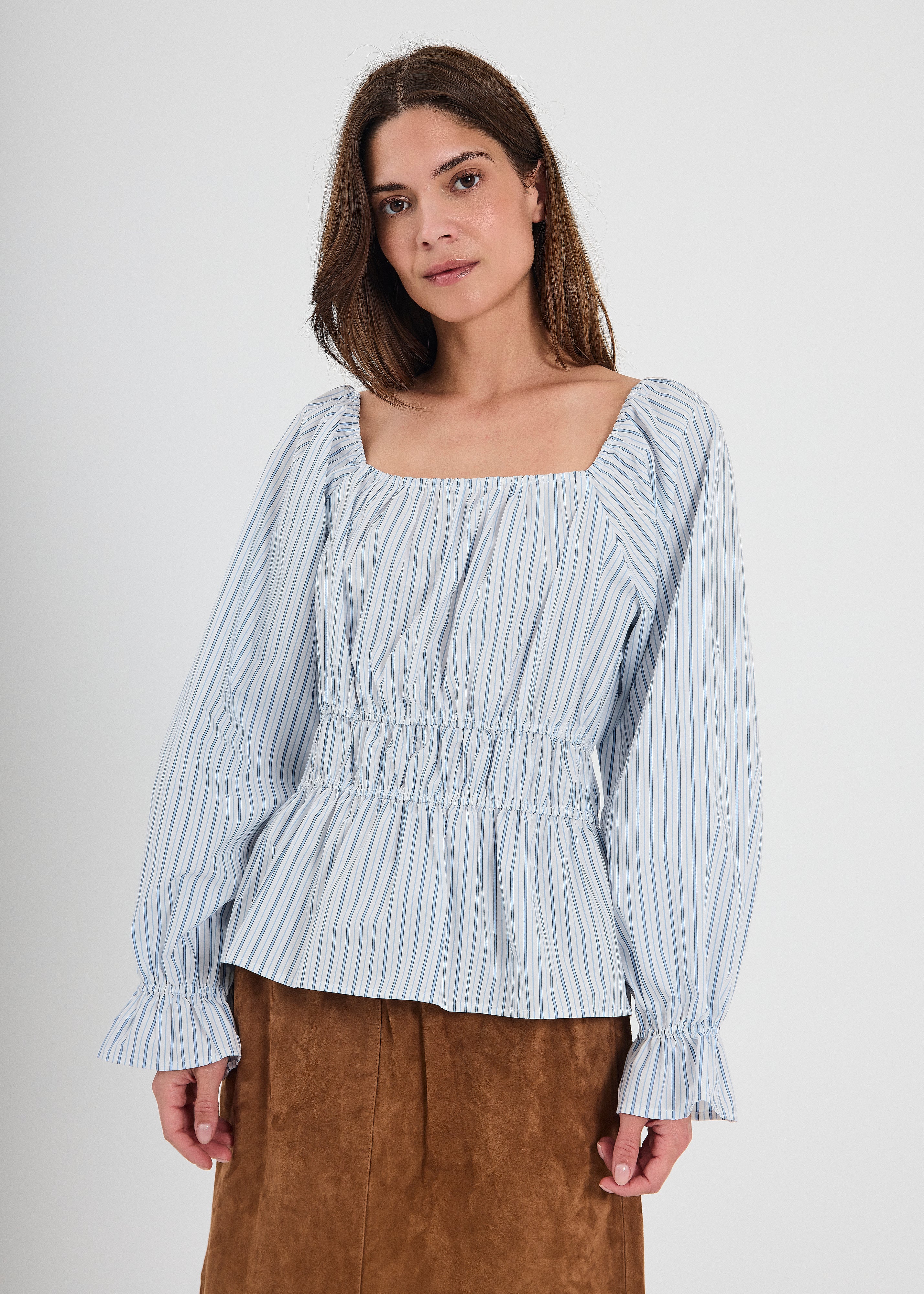 NORR Alva top Toppe Light blue stripe