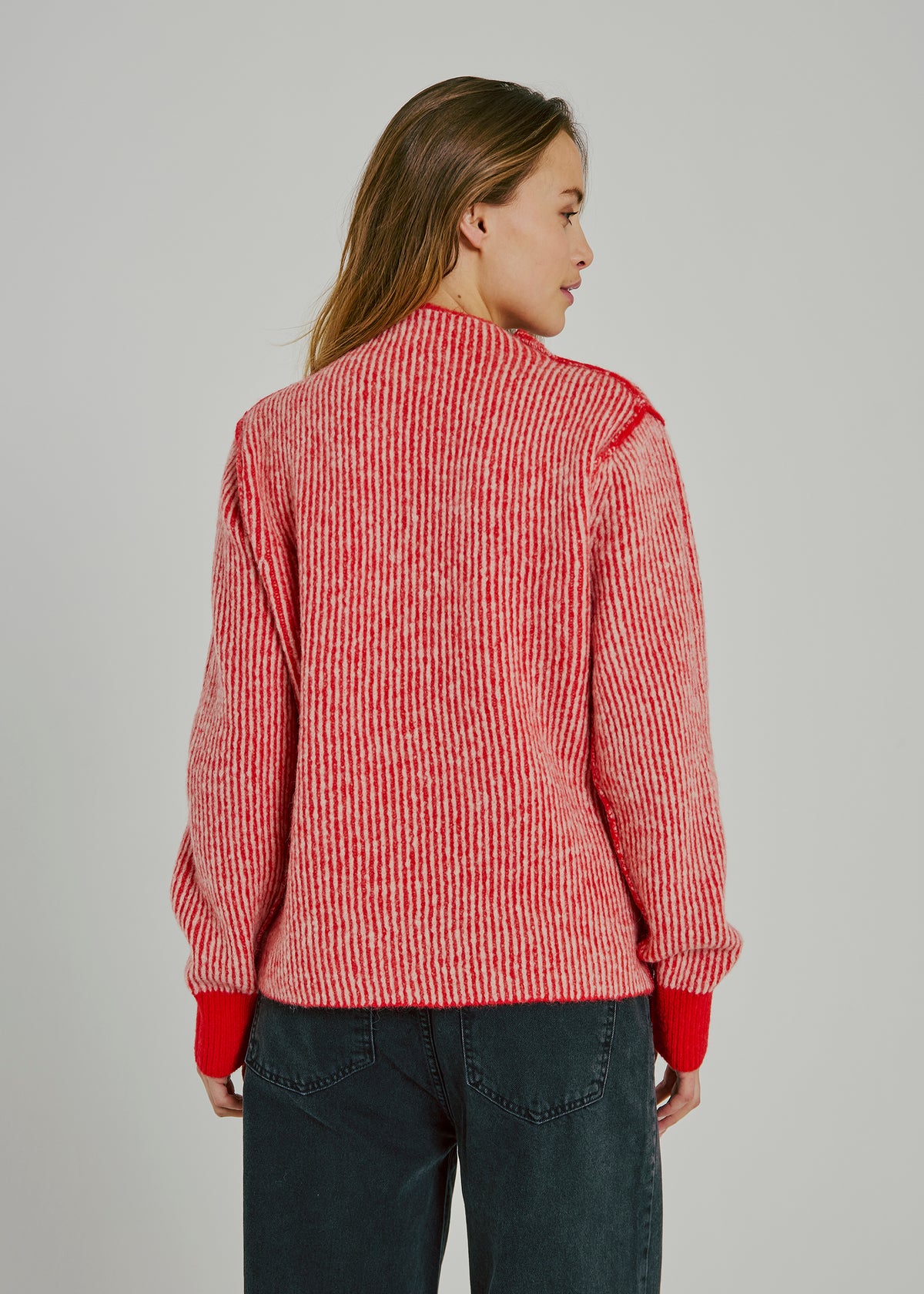 NORR Ames knit top Strik Red stripe