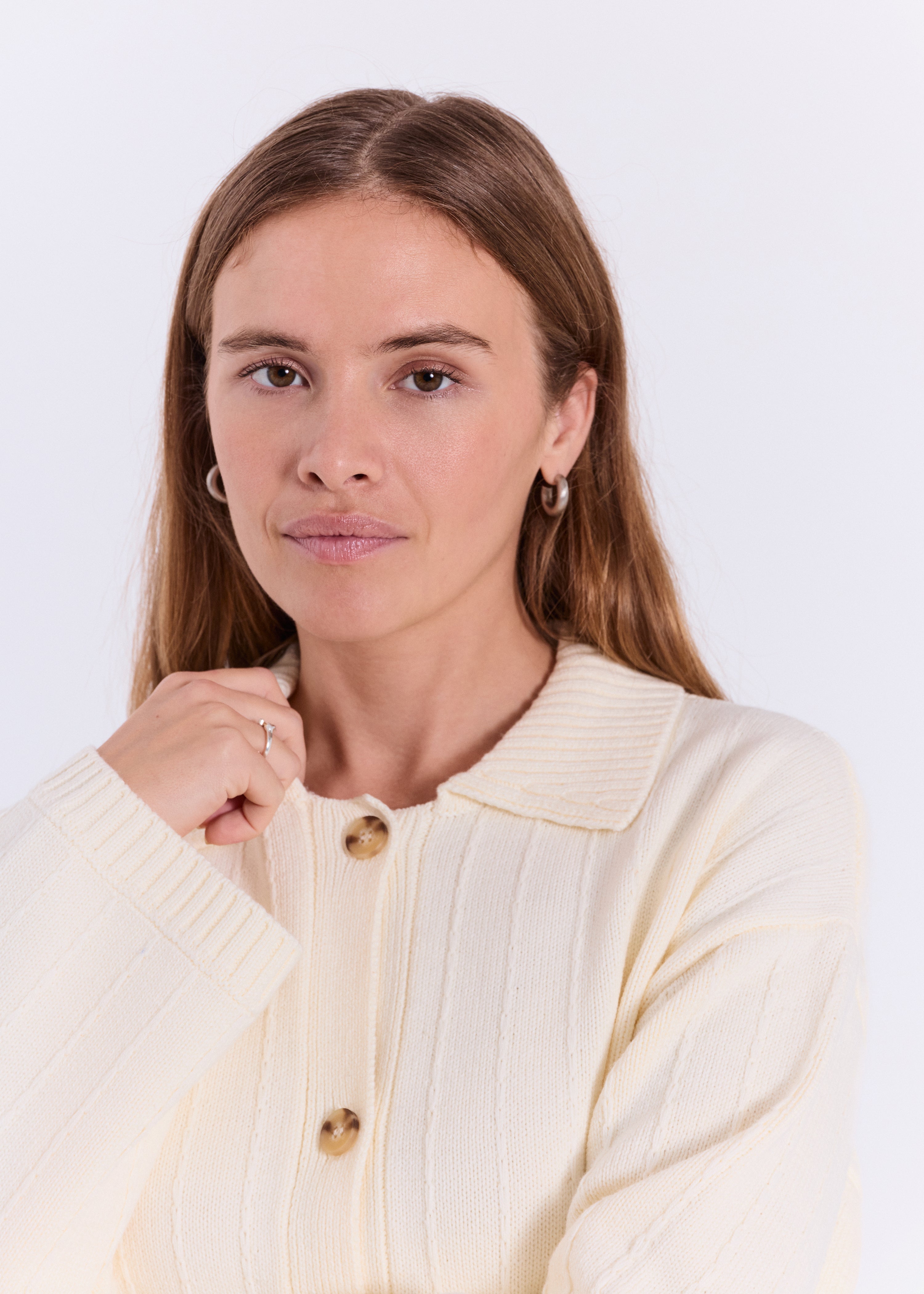 NORR Anja knit cardigan Strik Off-white