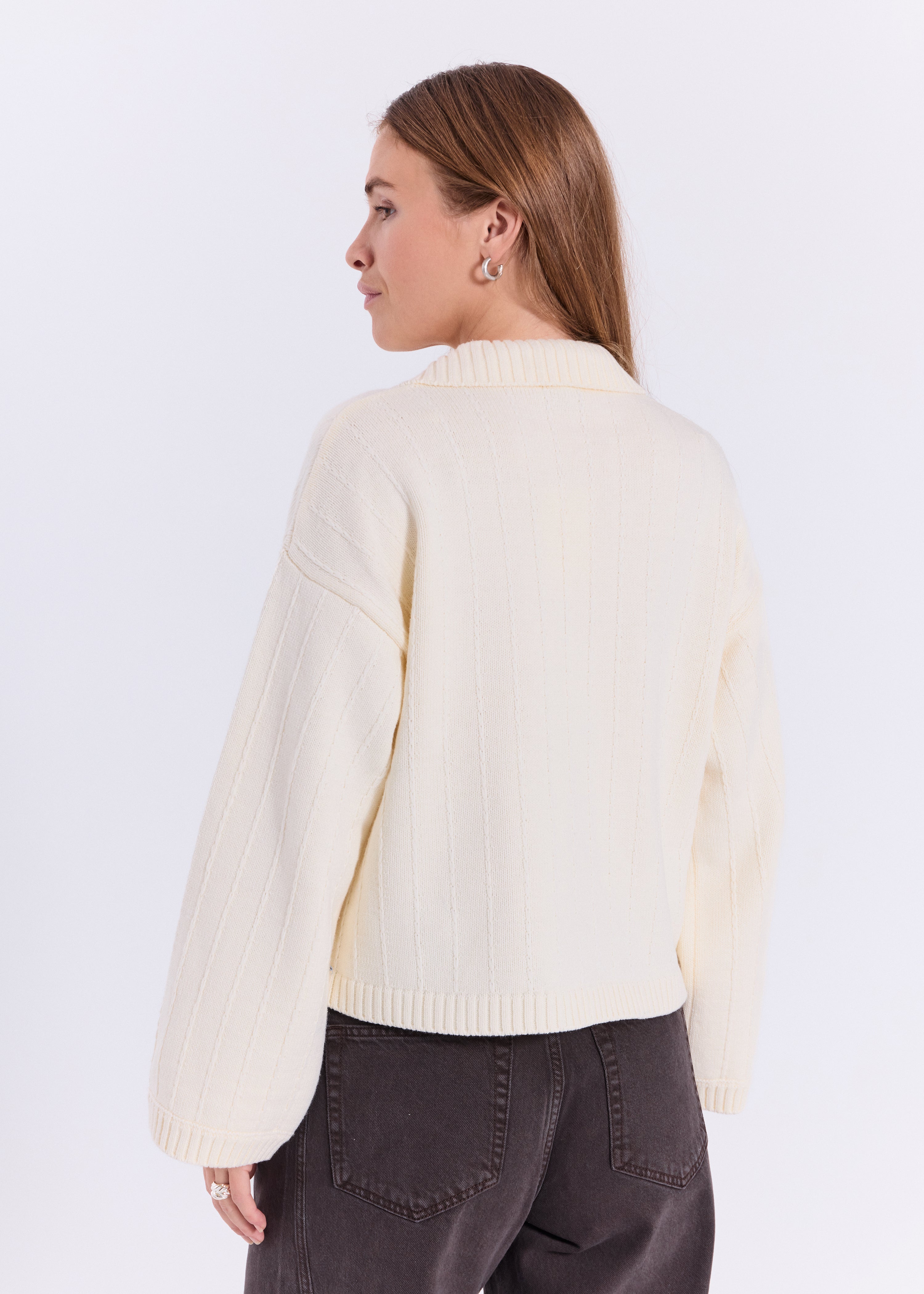 NORR Anja knit cardigan Strik Off-white