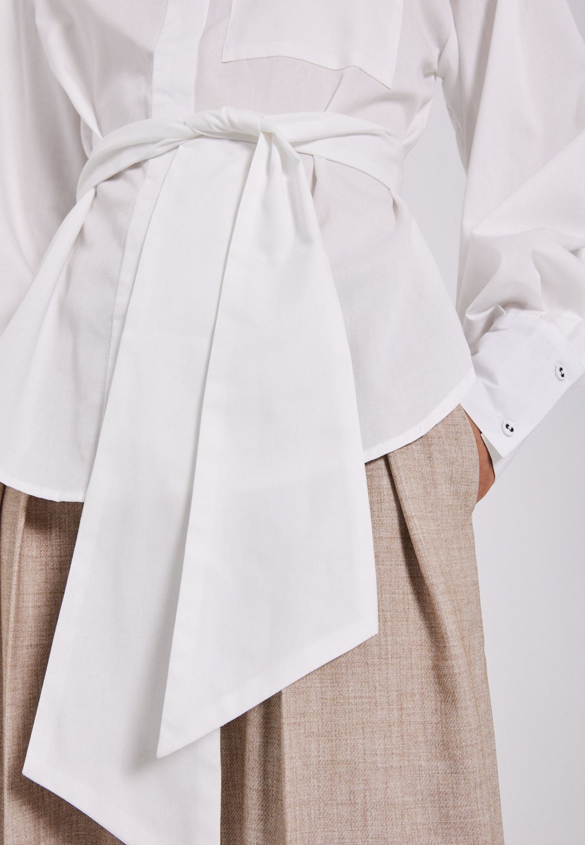 NORR Billie tie shirt Skjorter White