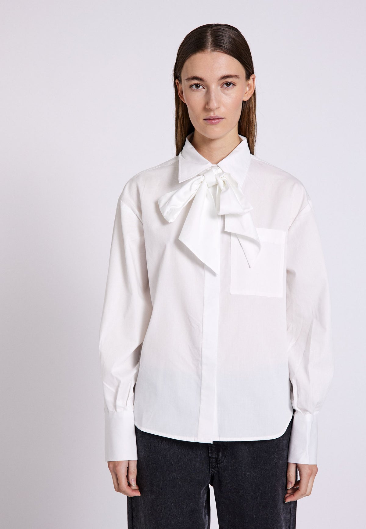 NORR Billie tie shirt Skjorter White