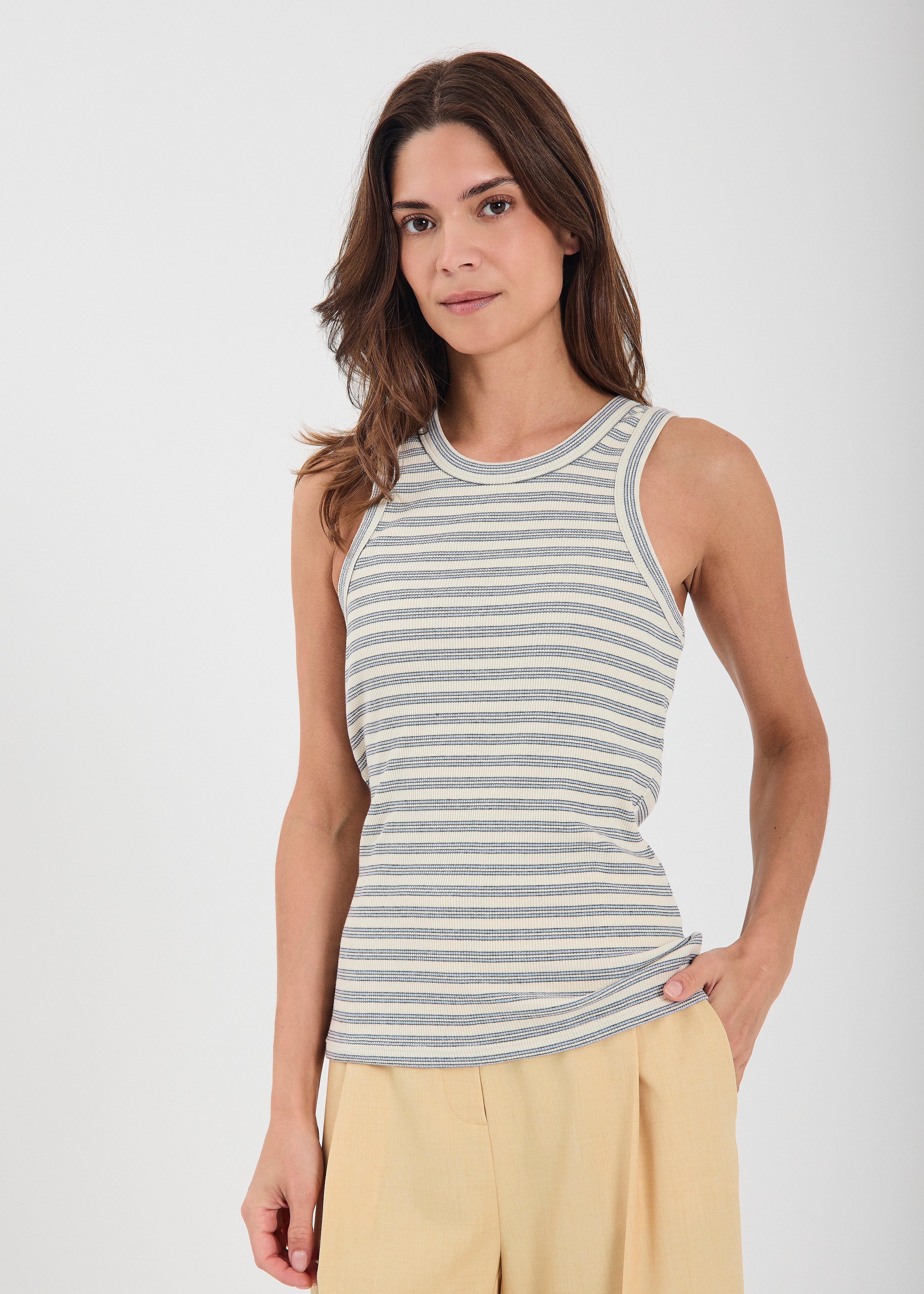 NORR Cafia tank Toppe Light blue stripe