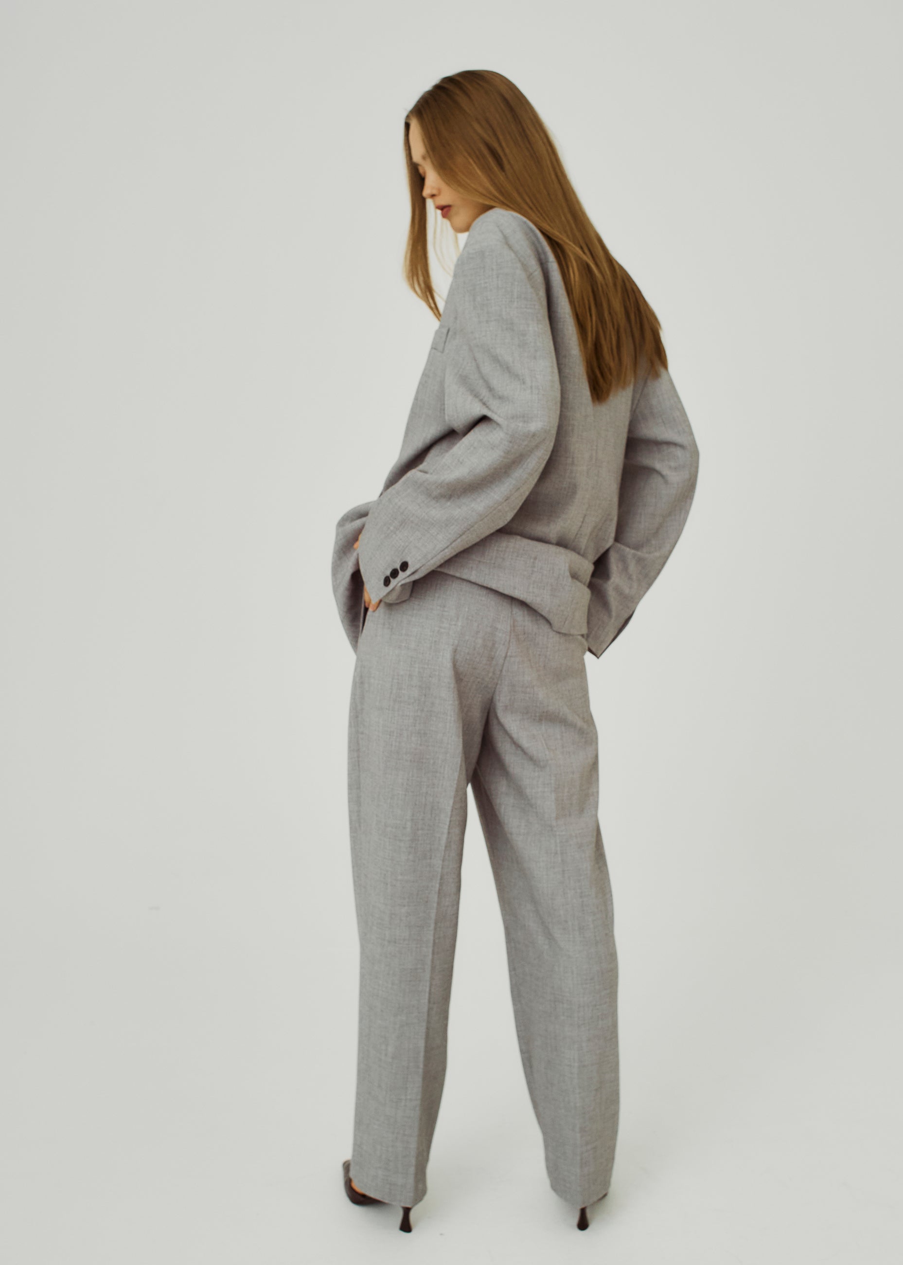 NORR Cano casual pants Pants Grey melange