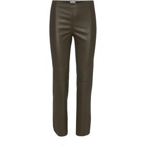 NORR Celia stretch leather pants Pants Dark Brown