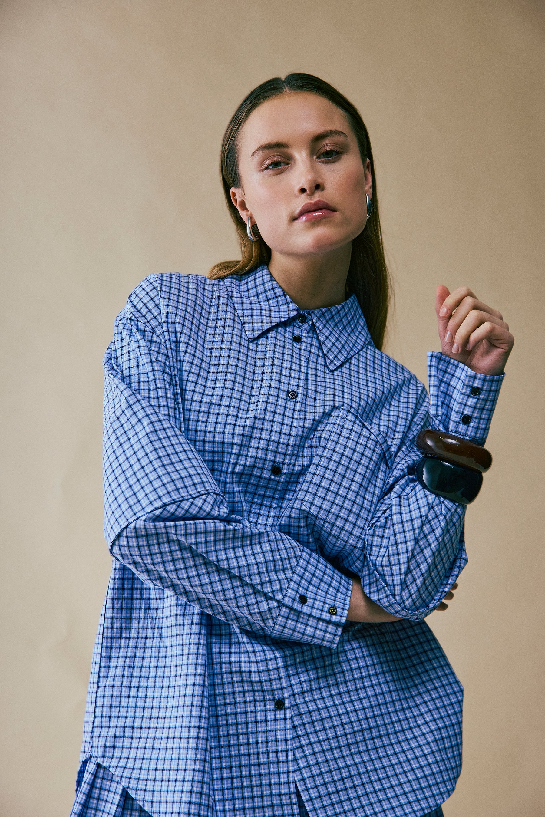 NORR Cinnamon shirt Skjorter Blue check