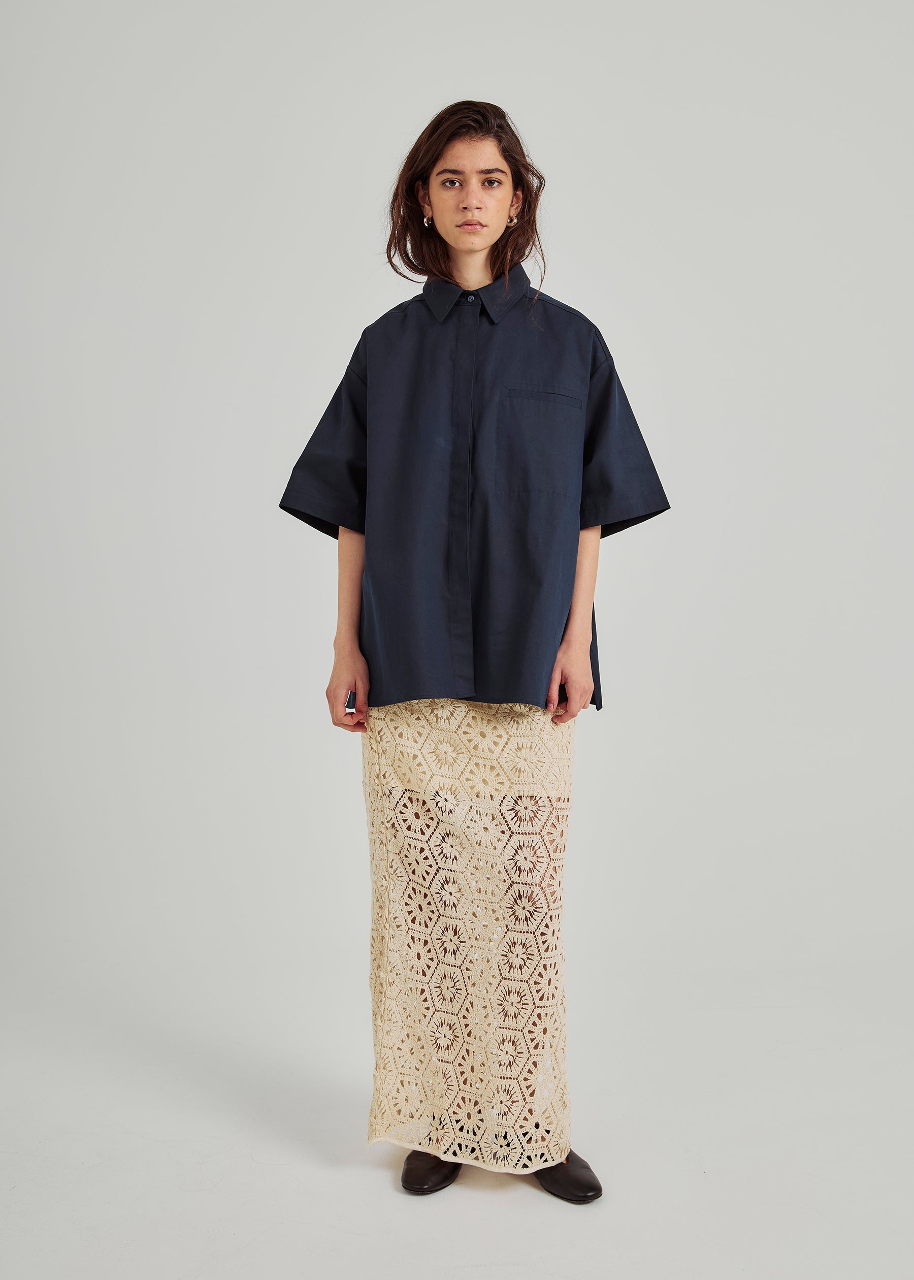 NORR Crochet skirt Nederdele Off-white