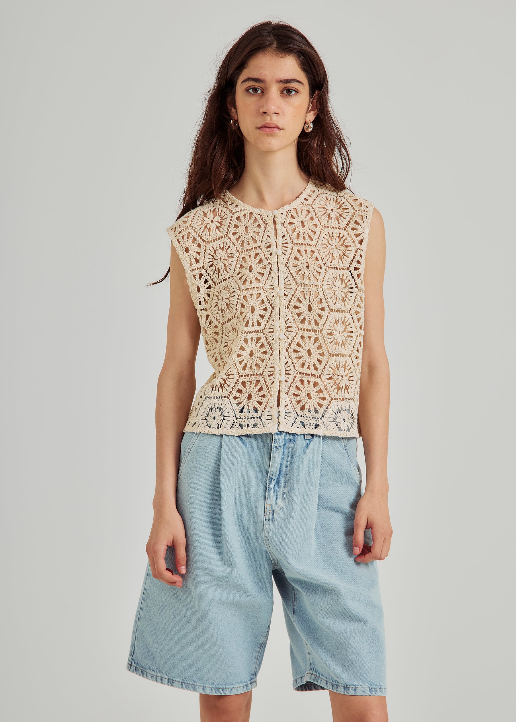 NORR Crochet top Tops Off-white