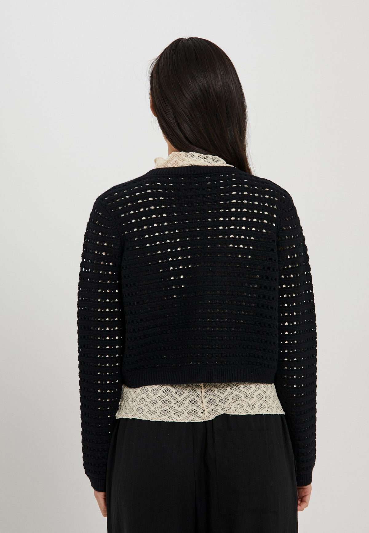 NORR Crome knit cardigan Strik Black
