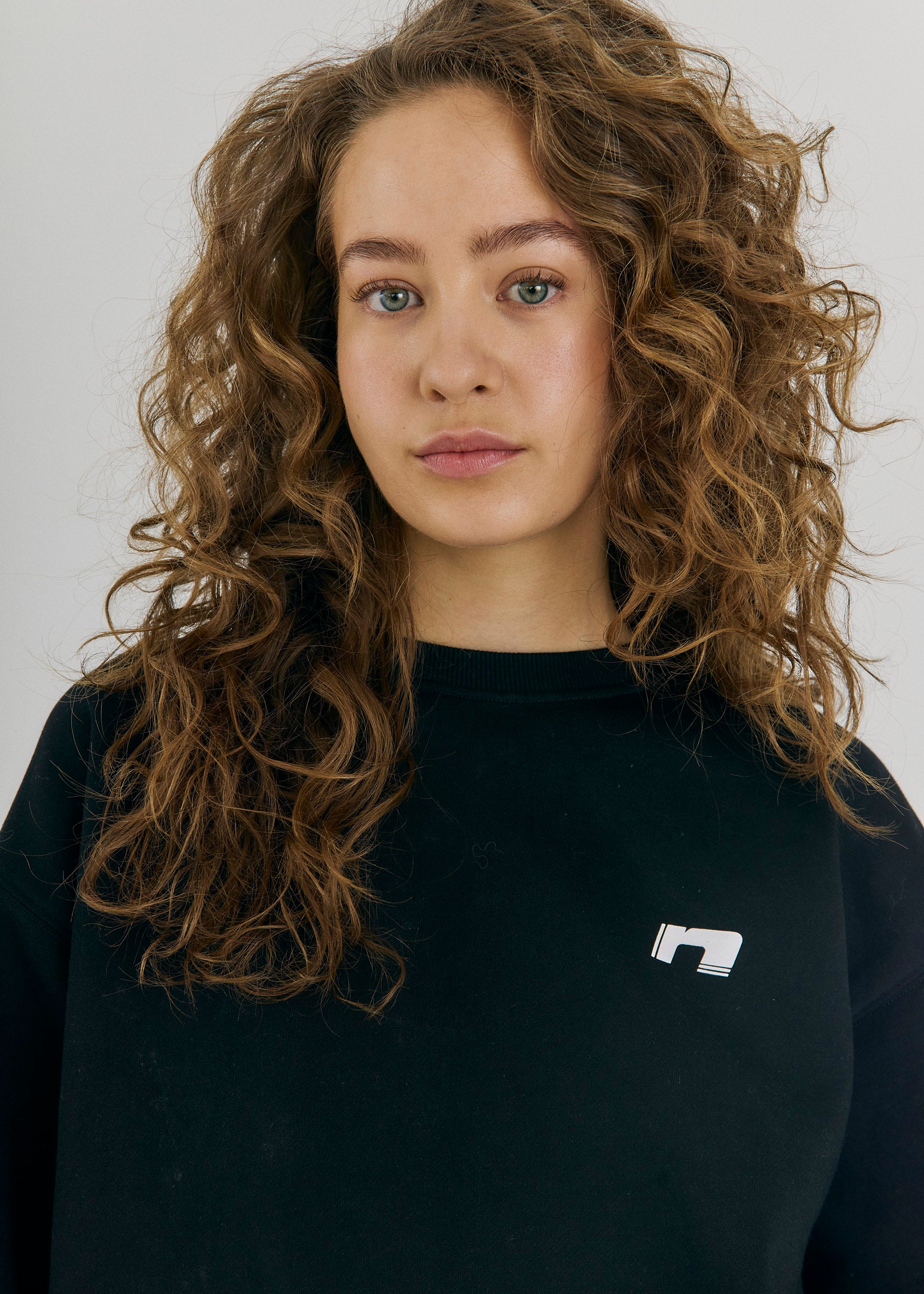 NORR Daphine sweat top Tops Black w. white print