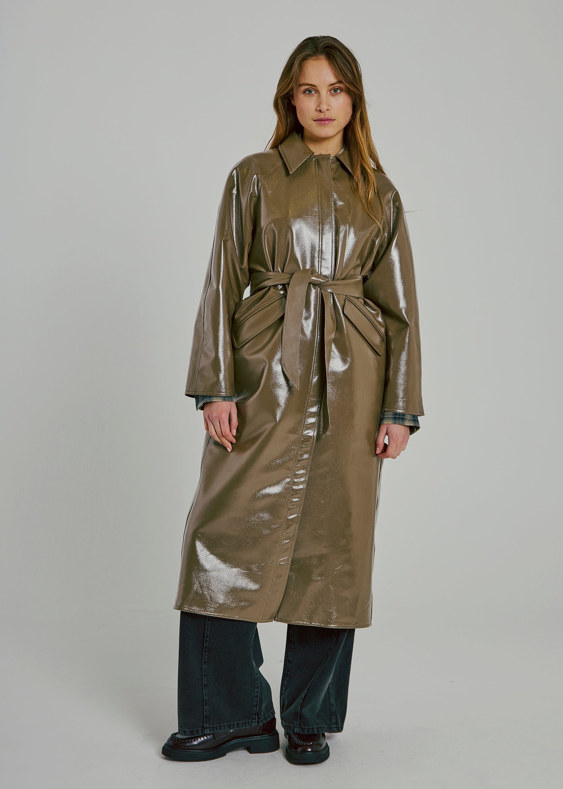 NORR Dicte trench coat Jackets Olive