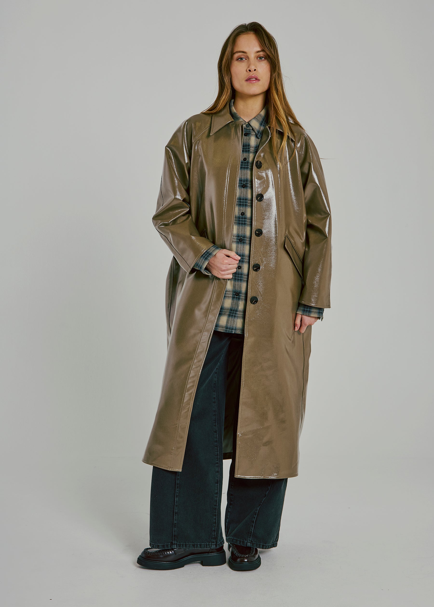 NORR Dicte trench coat Jackets Olive