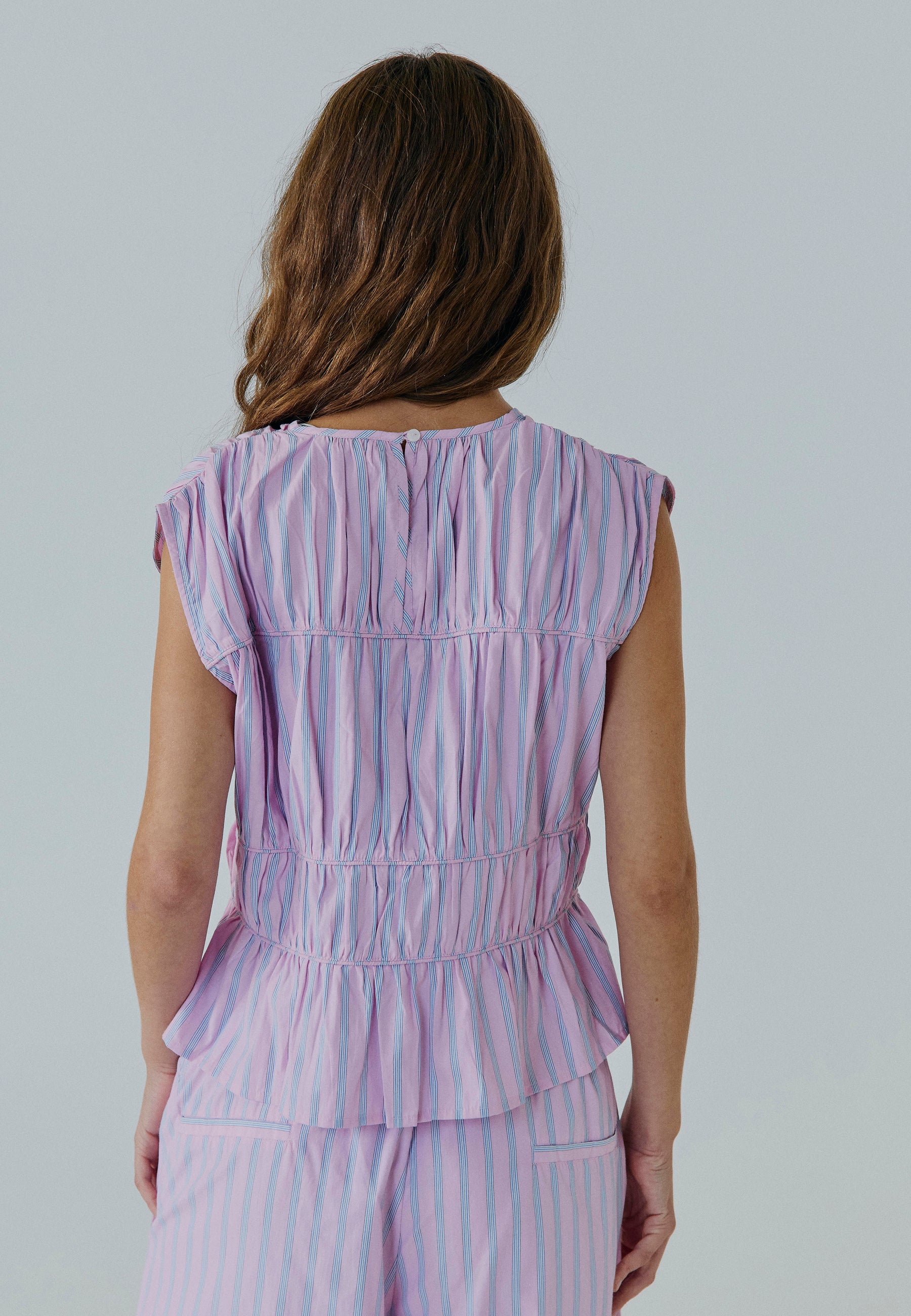 NORR Emily SL top Toppe Blue/pink stripe