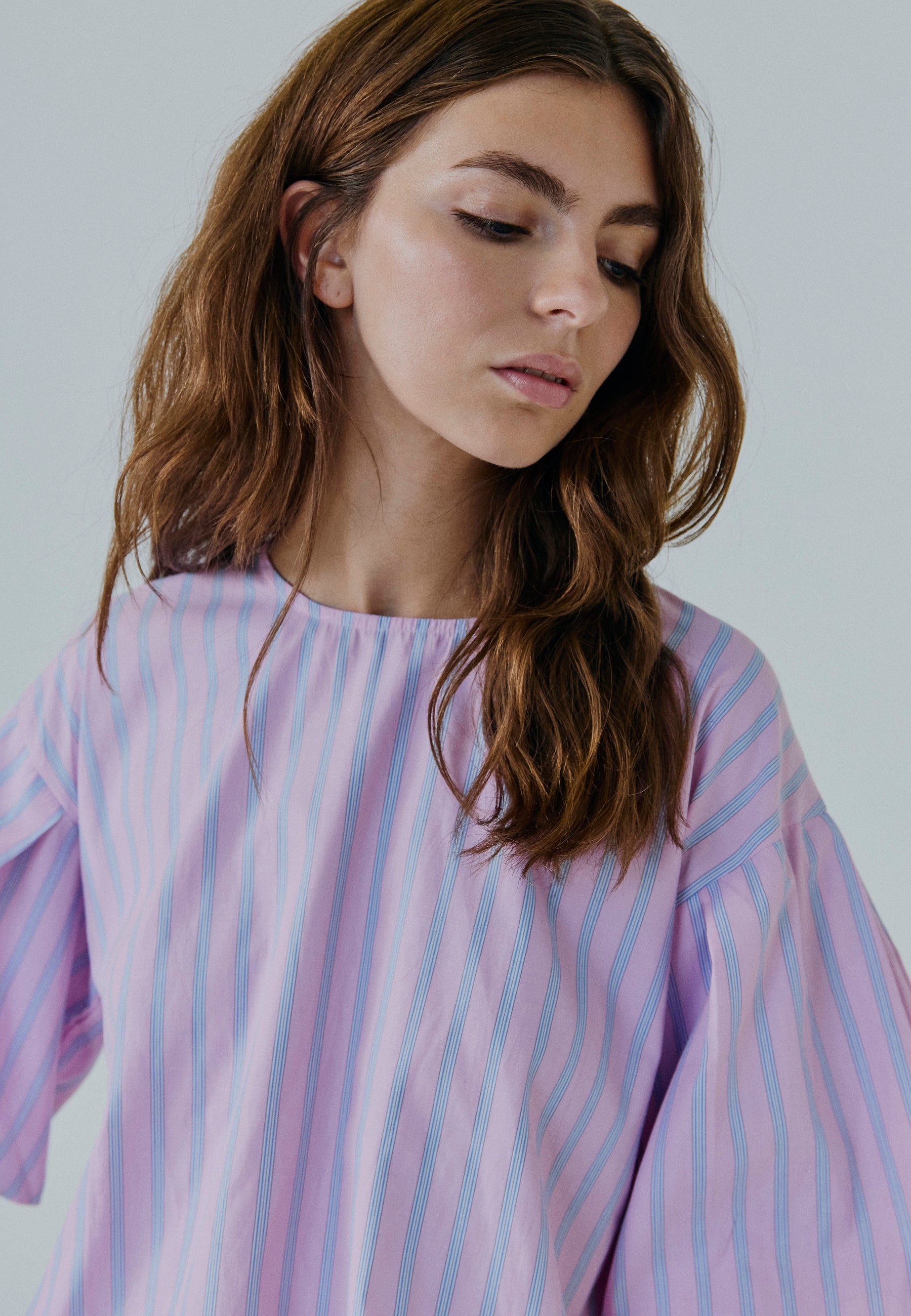 NORR Emily SS top Toppe Blue/pink stripe