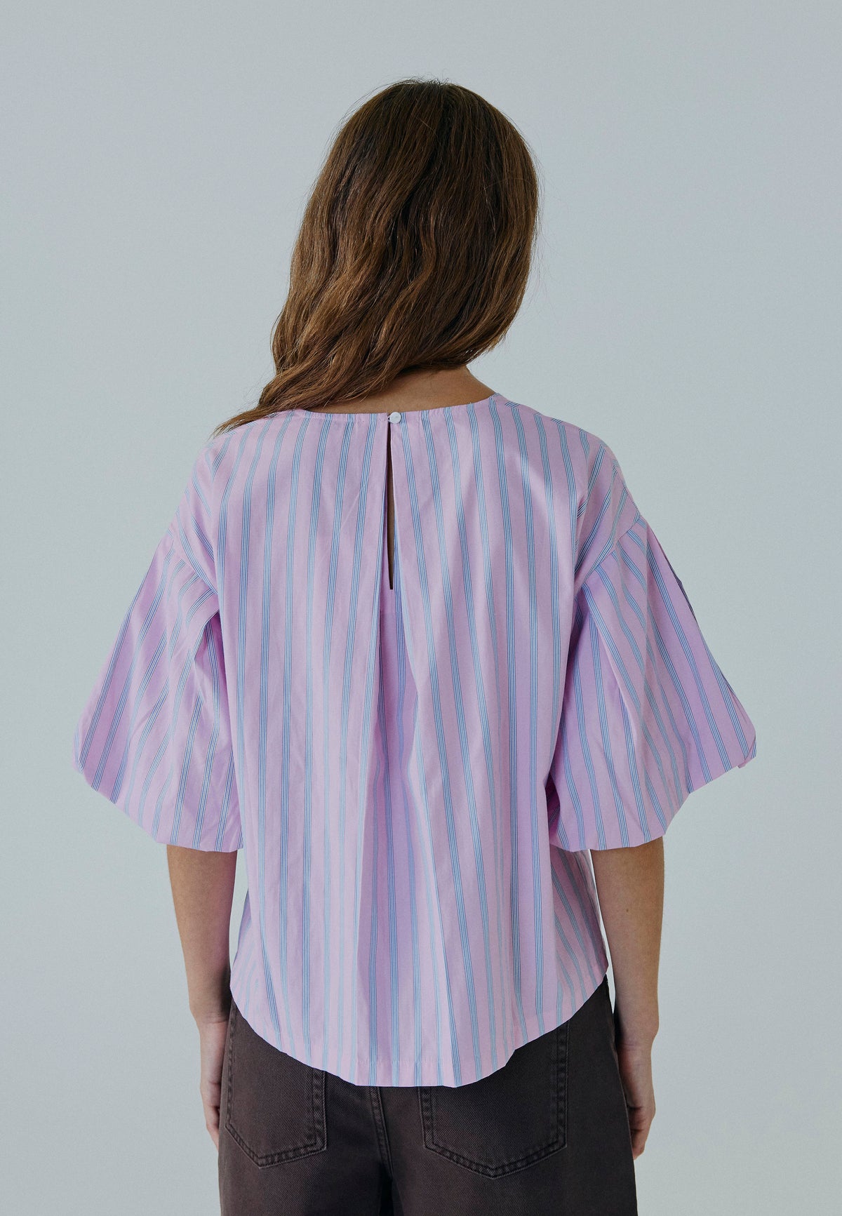 NORR Emily SS top Toppe Blue/pink stripe