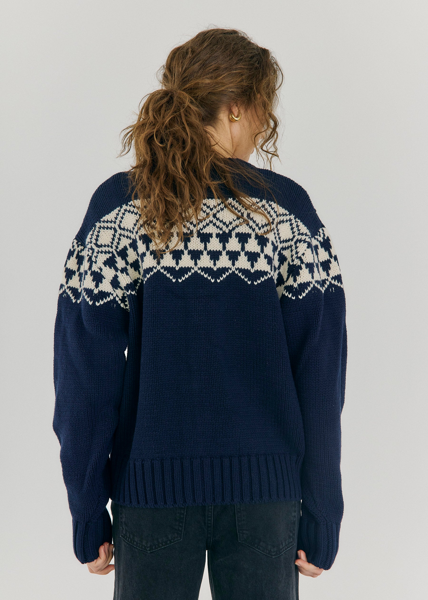 NORR Fair knit cardigan Knits Navy