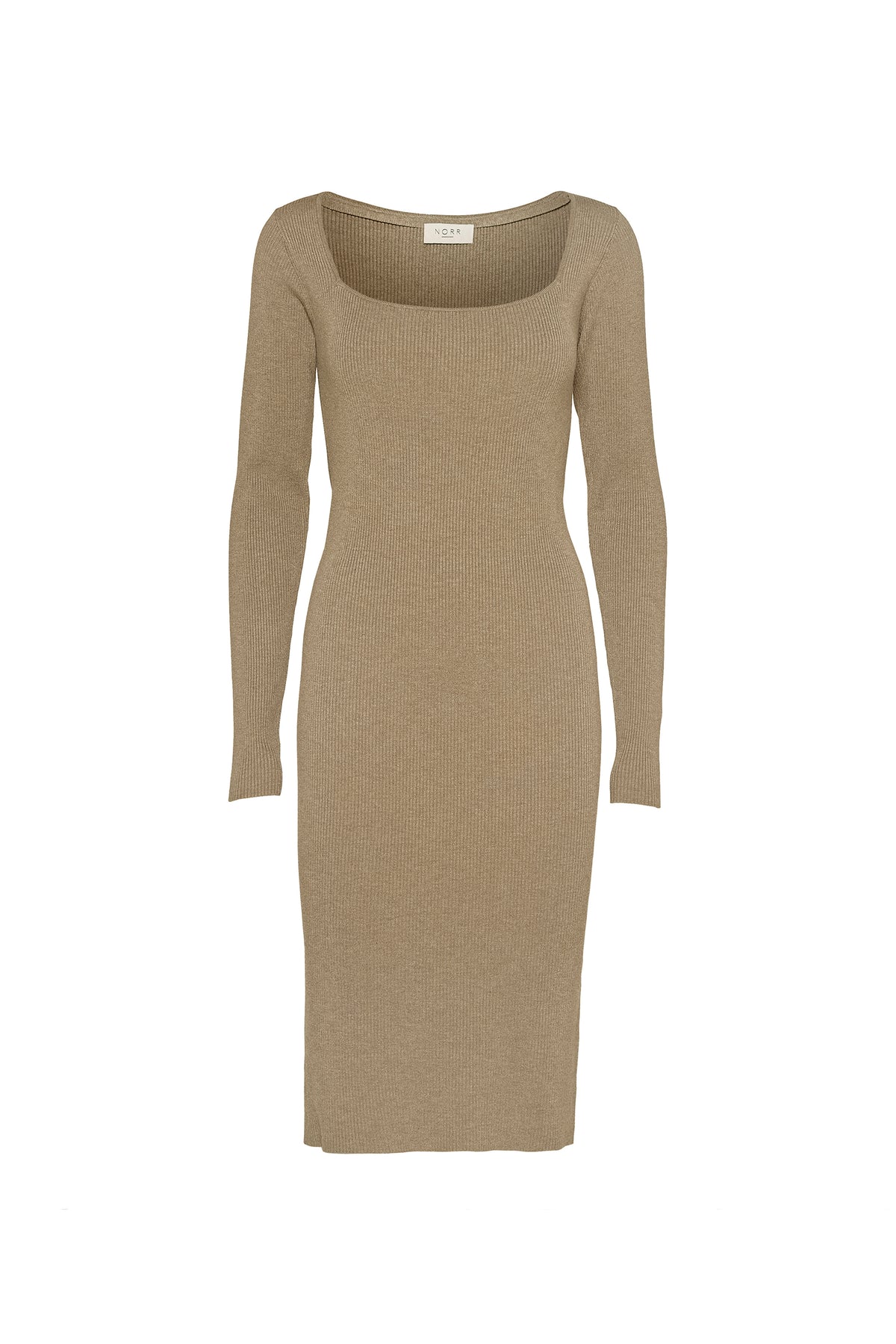NORR Flora knit dress Kjoler Light brown melange