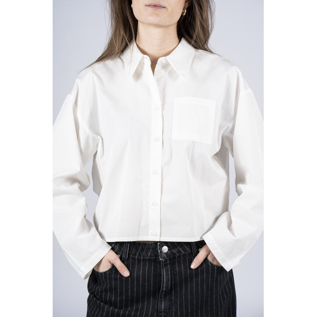 NORR Fraser pleat shirt Skjorter White