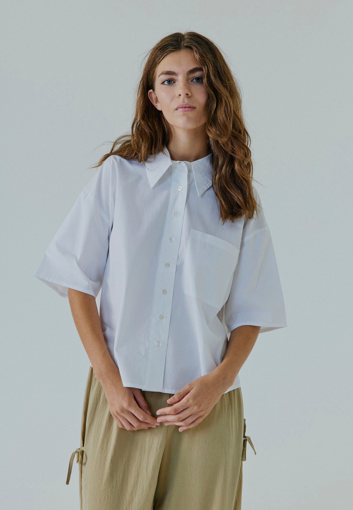 NORR Fraser string shirt Skjorter White