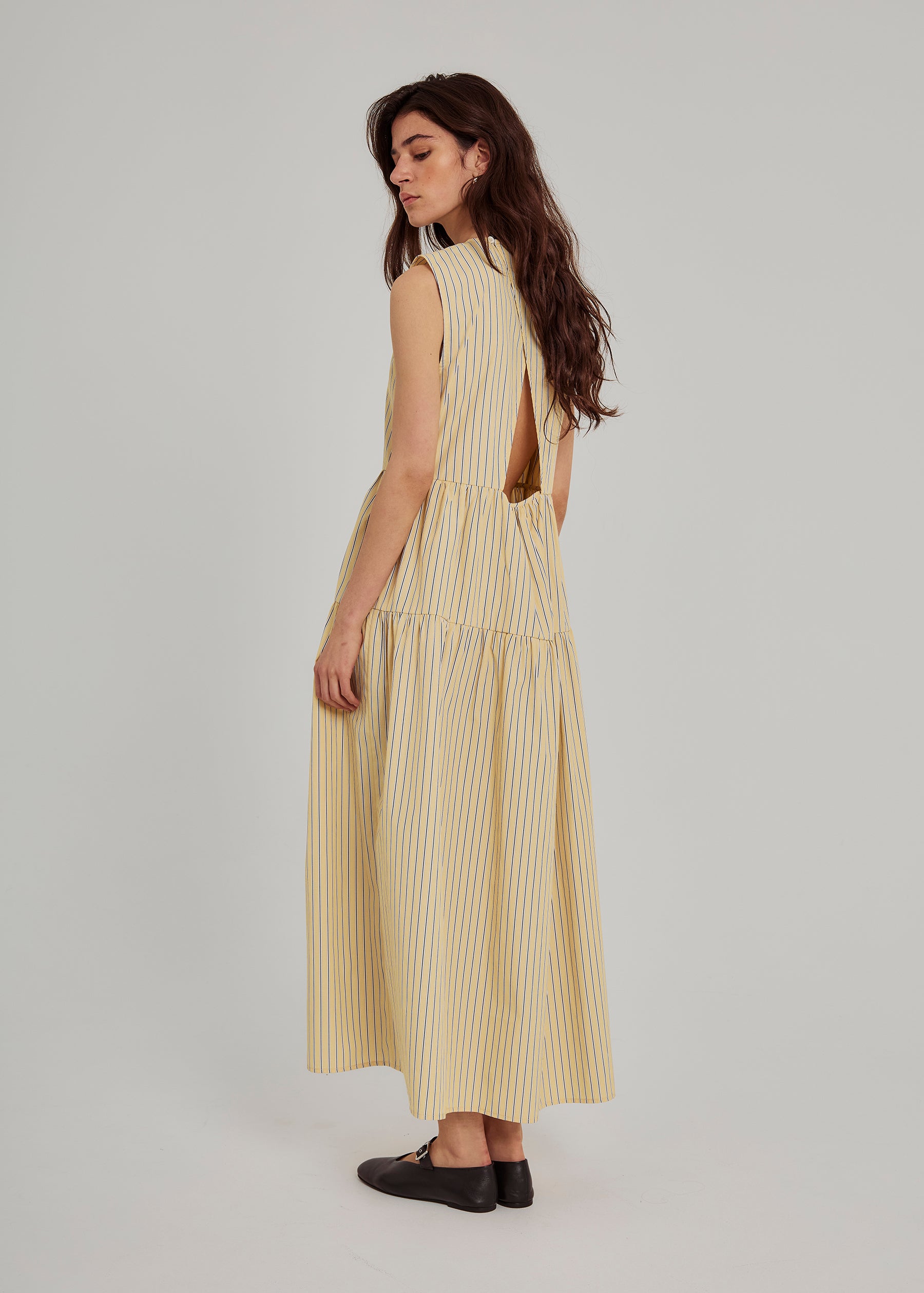 NORR Frida SL dress Dresses Yellow stripe