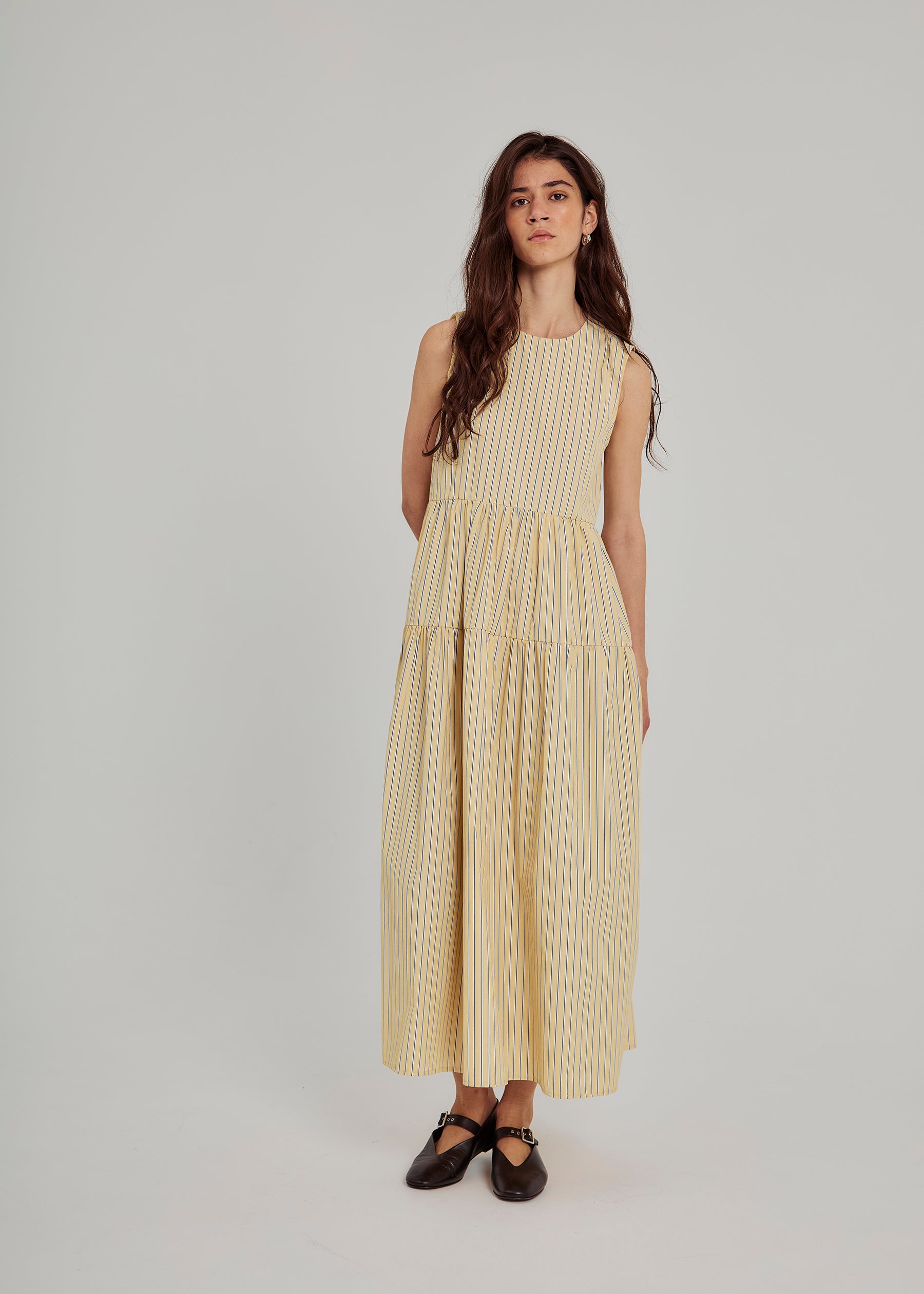 NORR Frida SL dress Dresses Yellow stripe