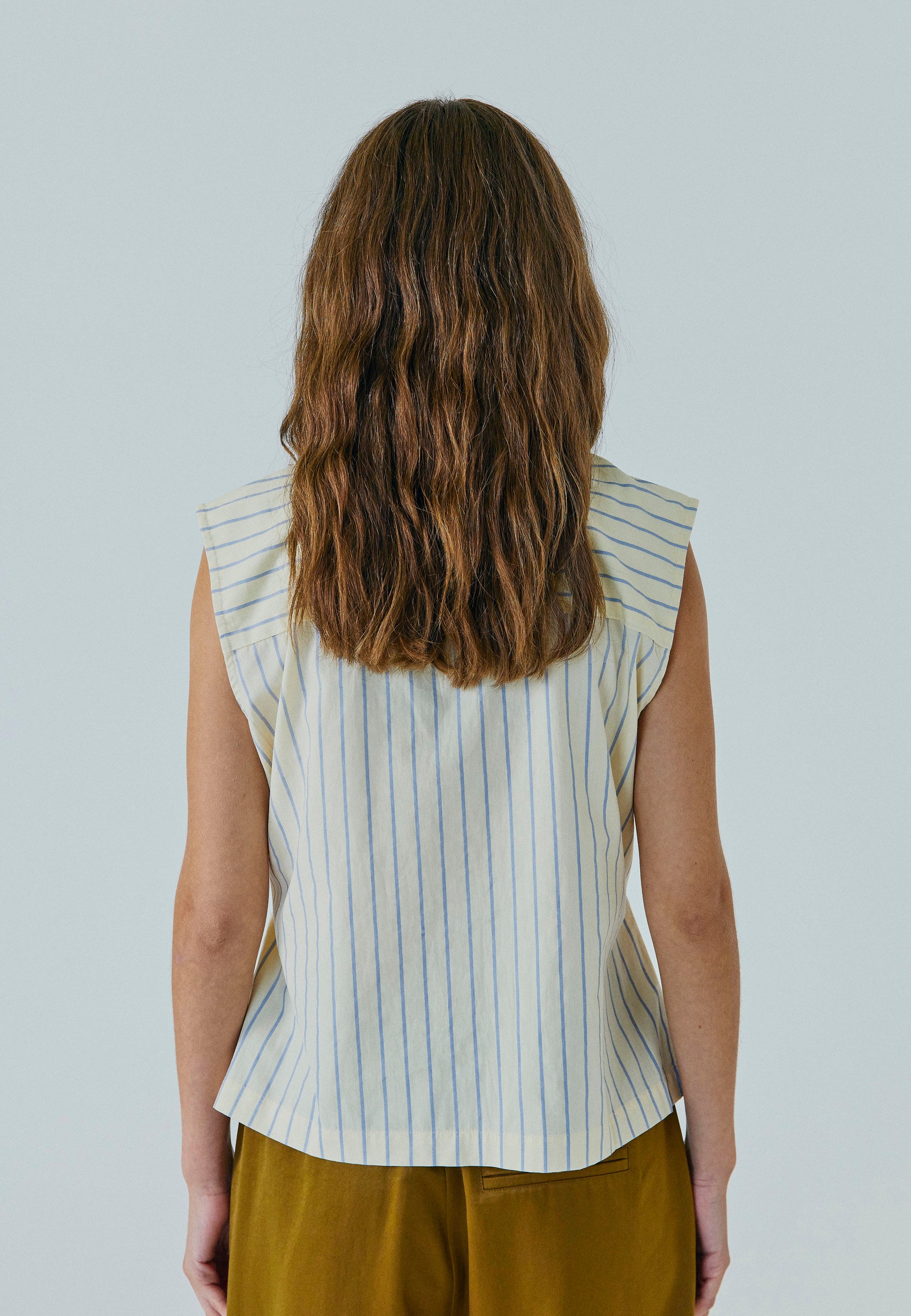 NORR Frikka SL shirt Skjorter Light yellow stripe