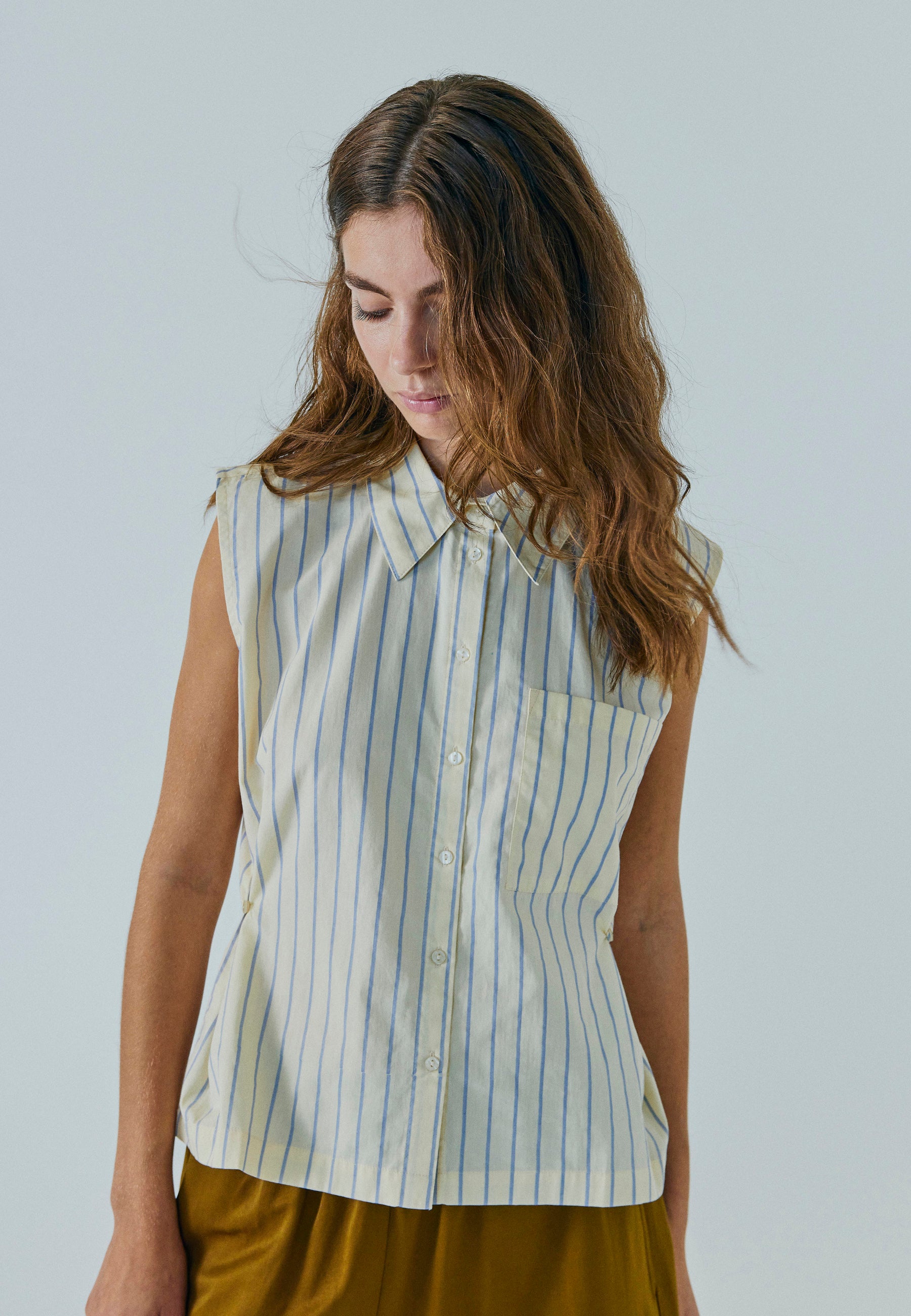 NORR Frikka SL shirt Skjorter Light yellow stripe