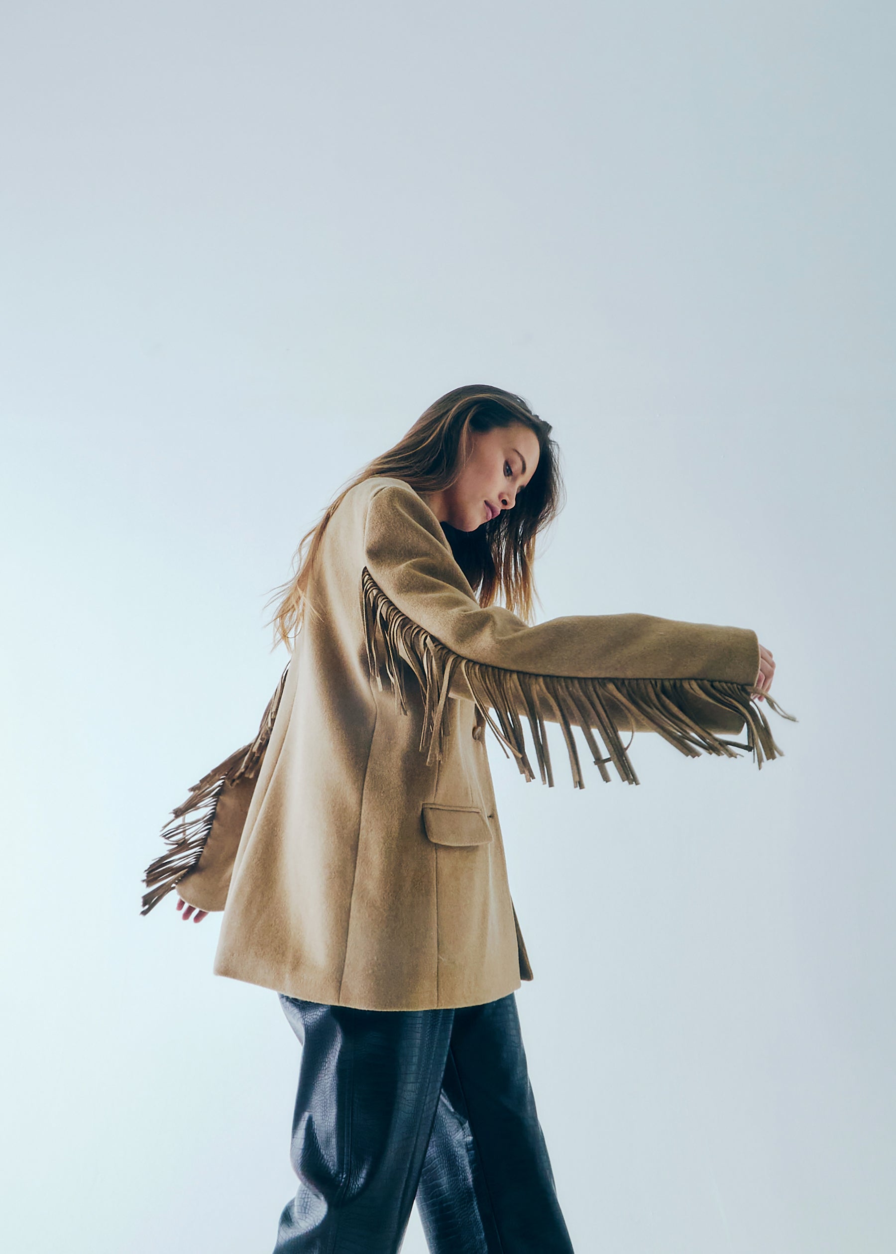 NORR Fringe wool blazer Jakker Camel