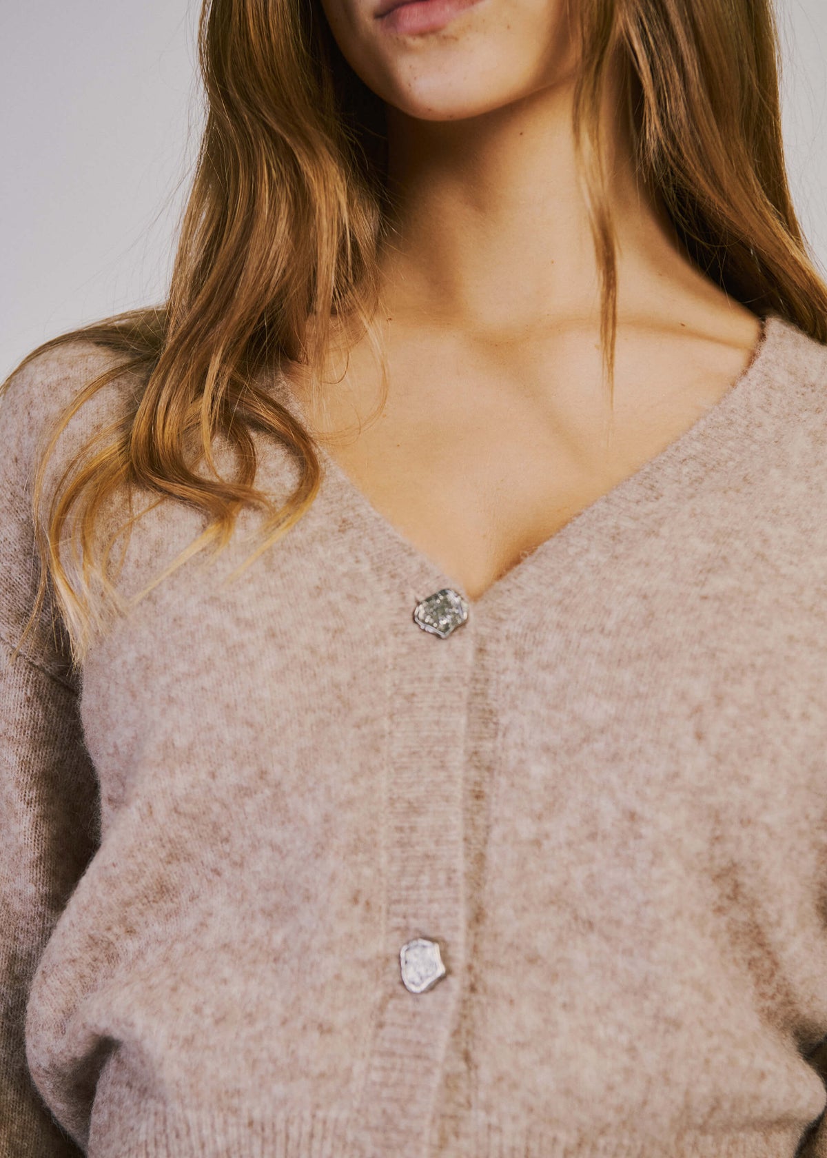 NORR Halli LS knit cardigan Strik Camel