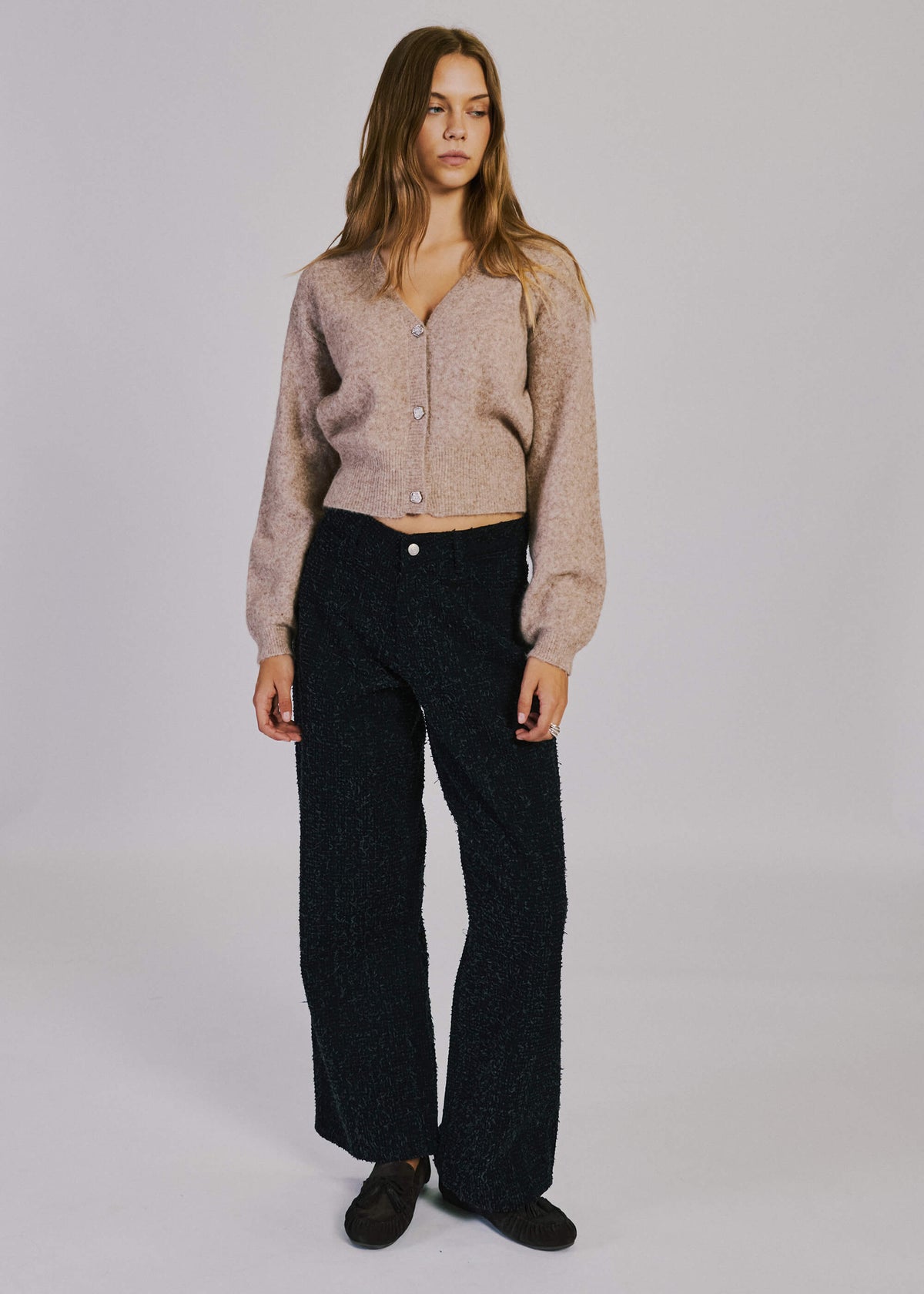 NORR Halli LS knit cardigan Strik Camel