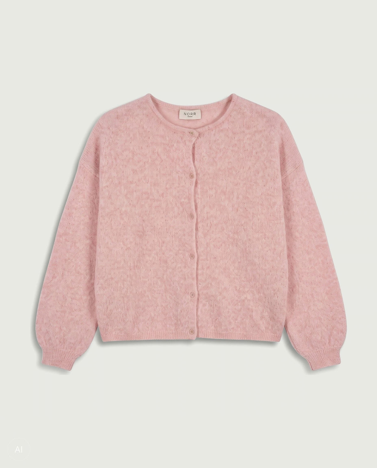 NORR Halli button knit cardigan Strik Light pink