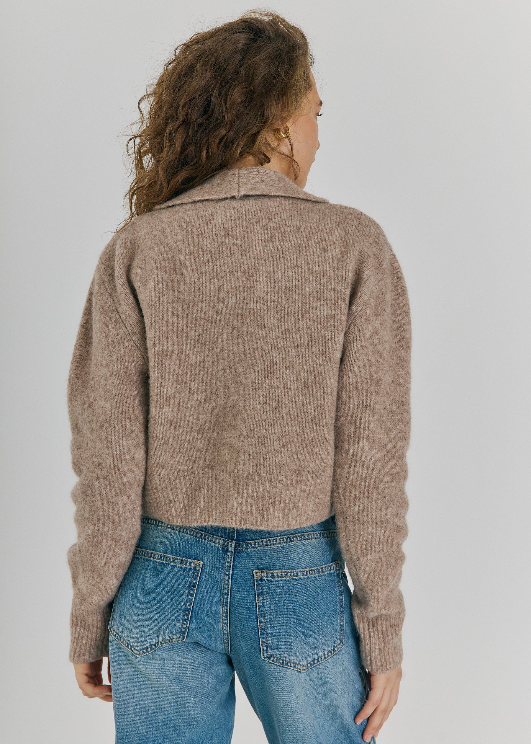 NORR Halli short knit cardigan Knits Camel