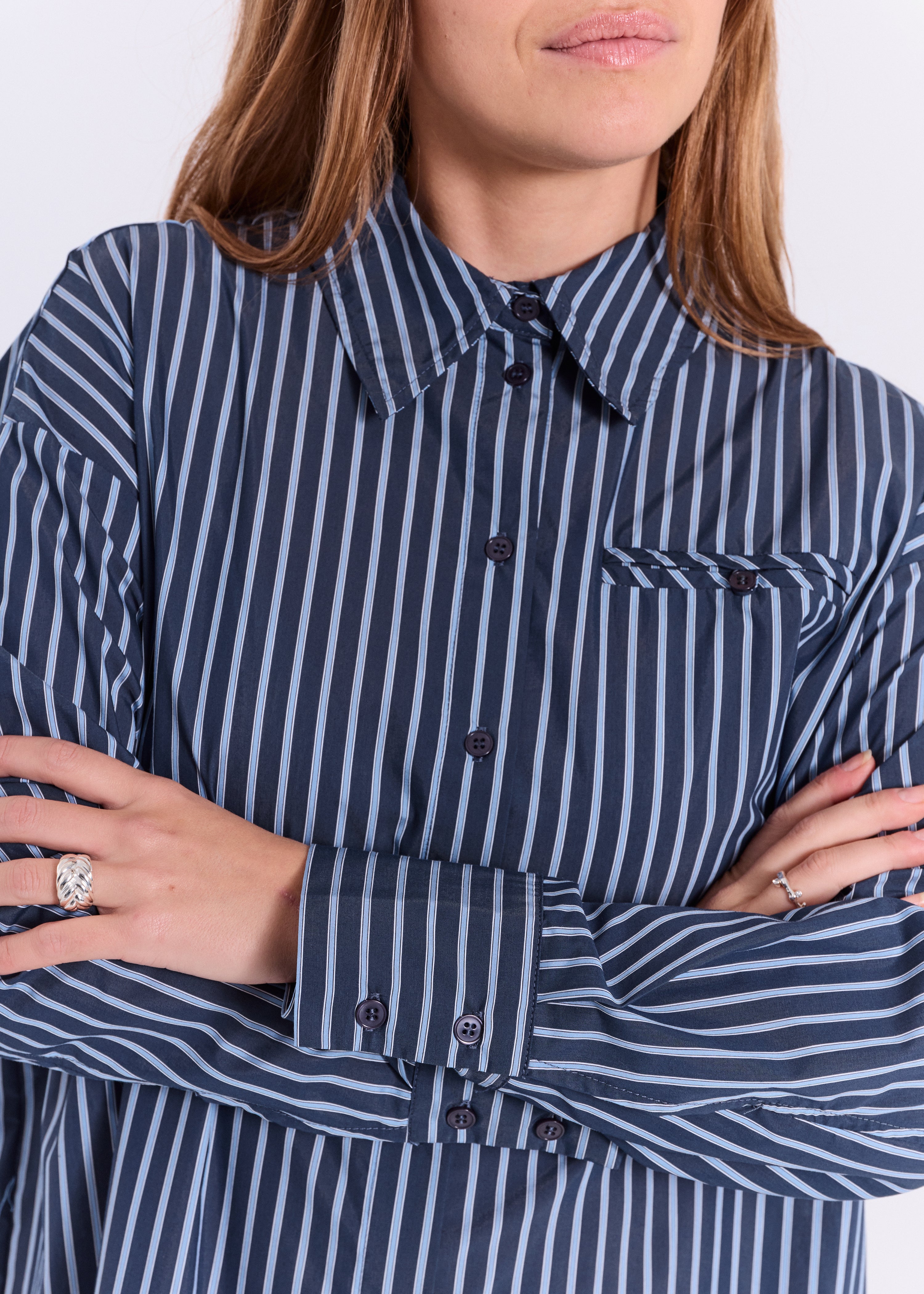 NORR Holly shirt Skjorter Blue stripe