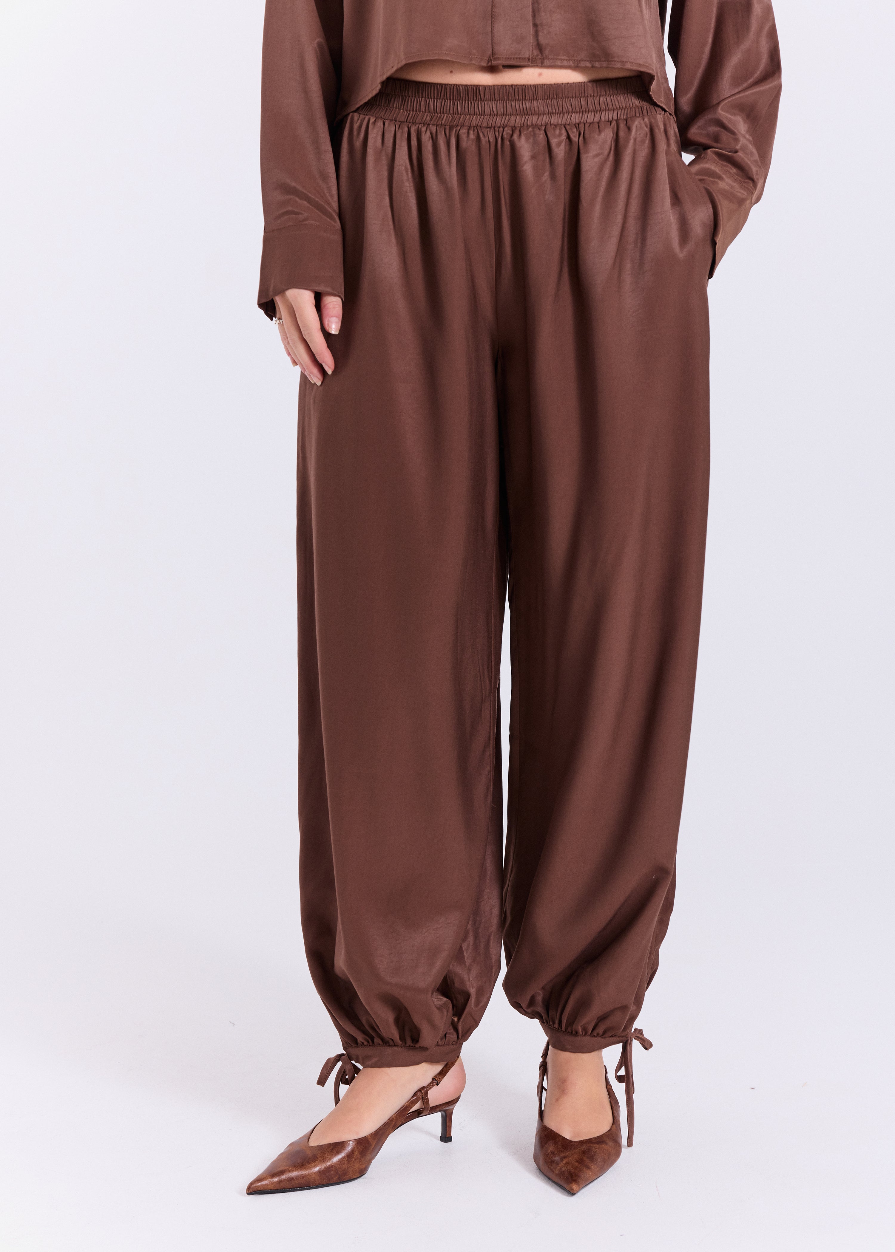 NORR Jola balloon pants Bukser Dark Brown