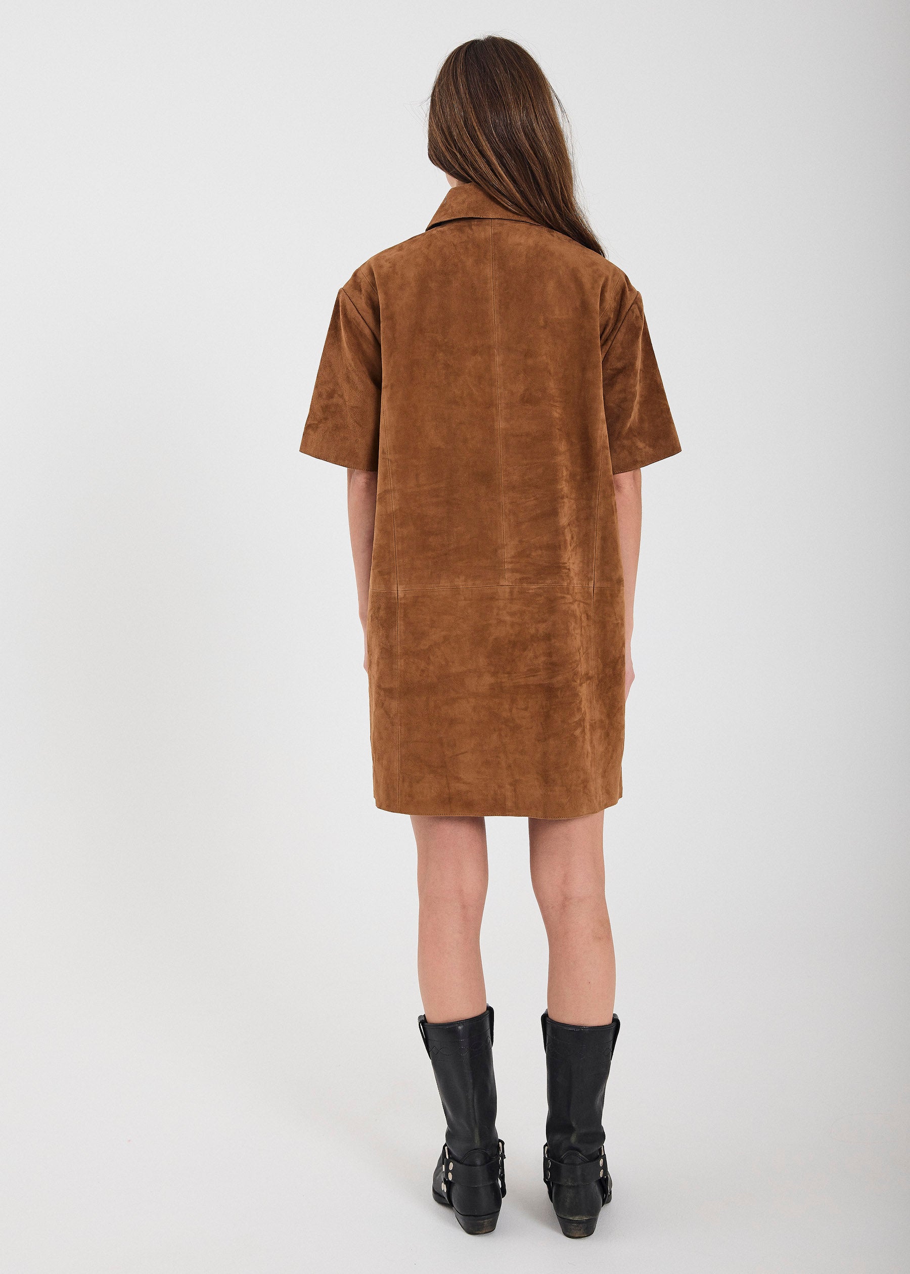 NORR Kamilla suede dress Kjoler Cognac