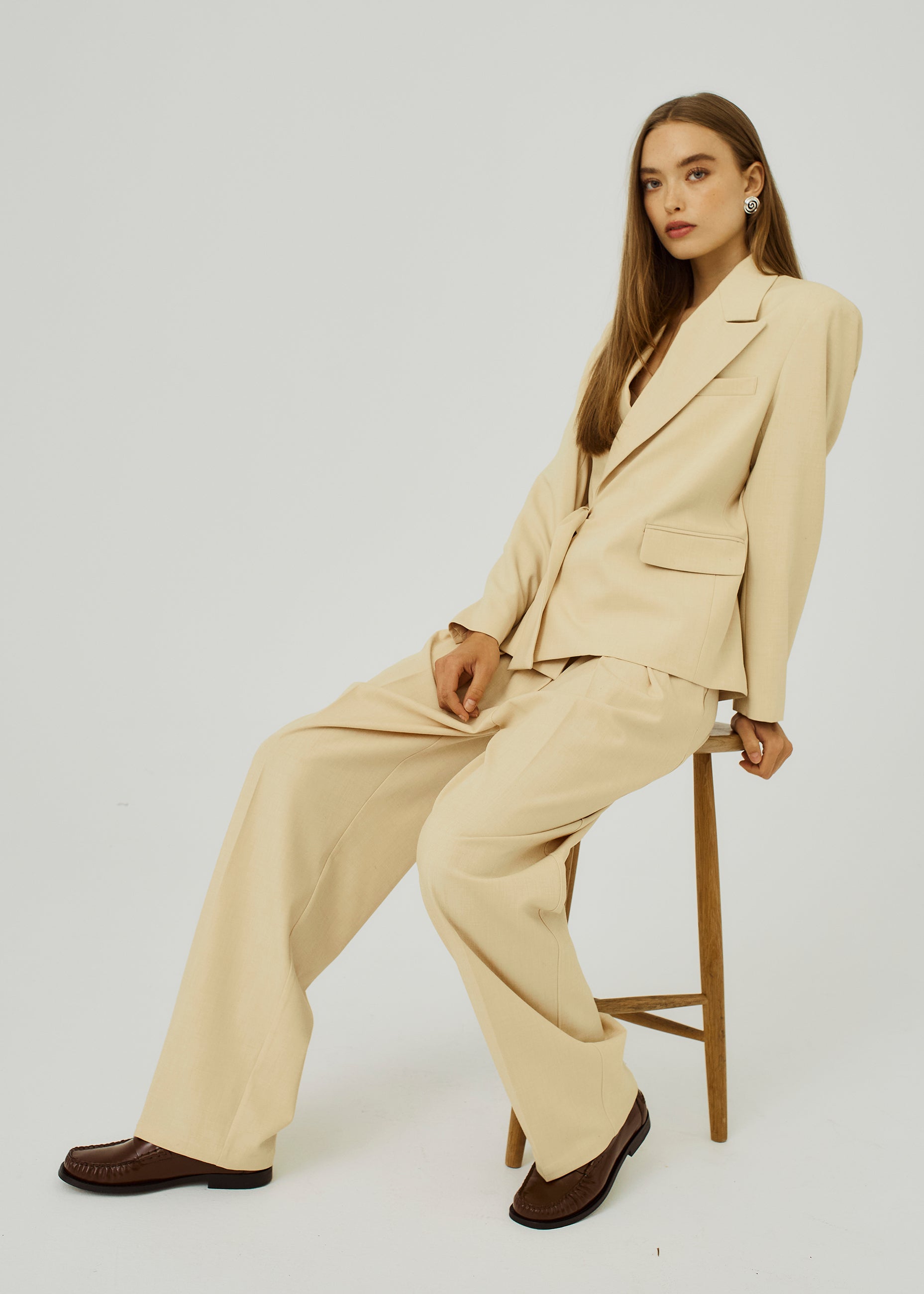 NORR Kamin tie blazer Blazer Dusty yellow