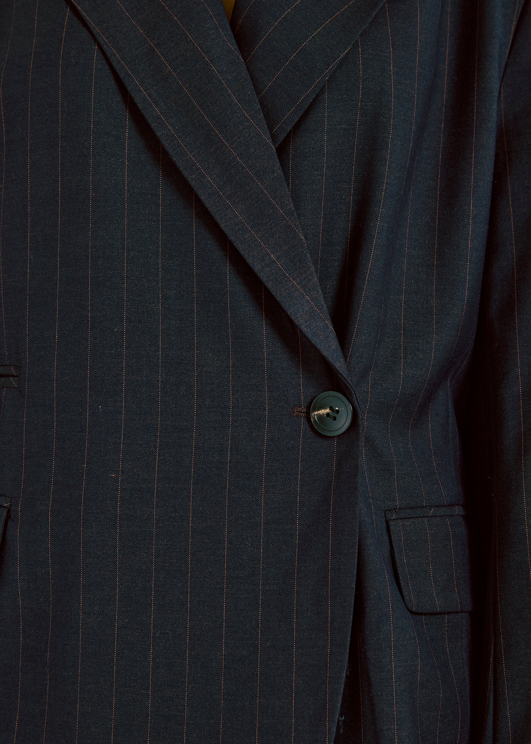 NORR Kandria shaped blazer Blazer Brown pinstripe