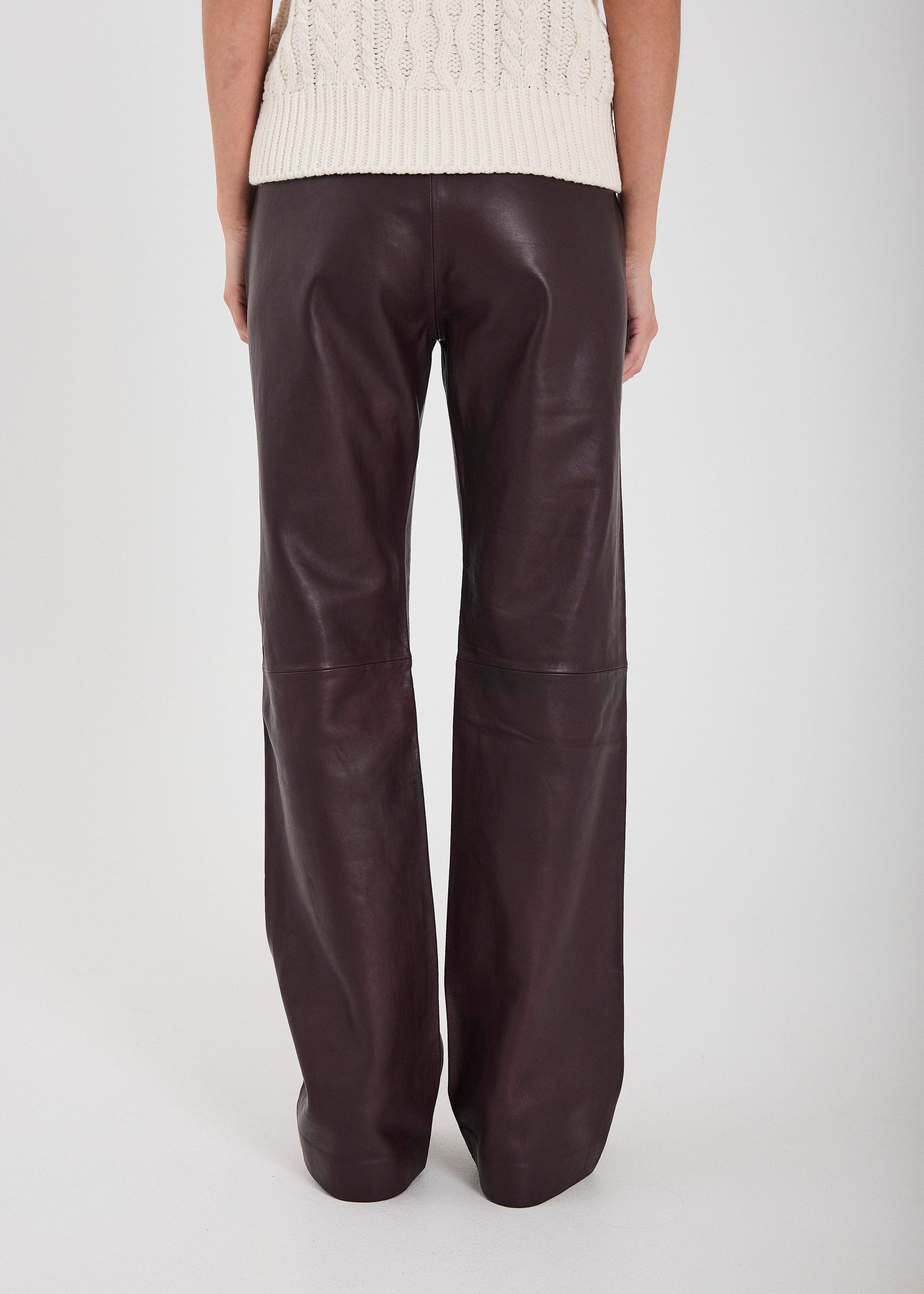 NORR Kathleen leather pants Bukser Bordeaux