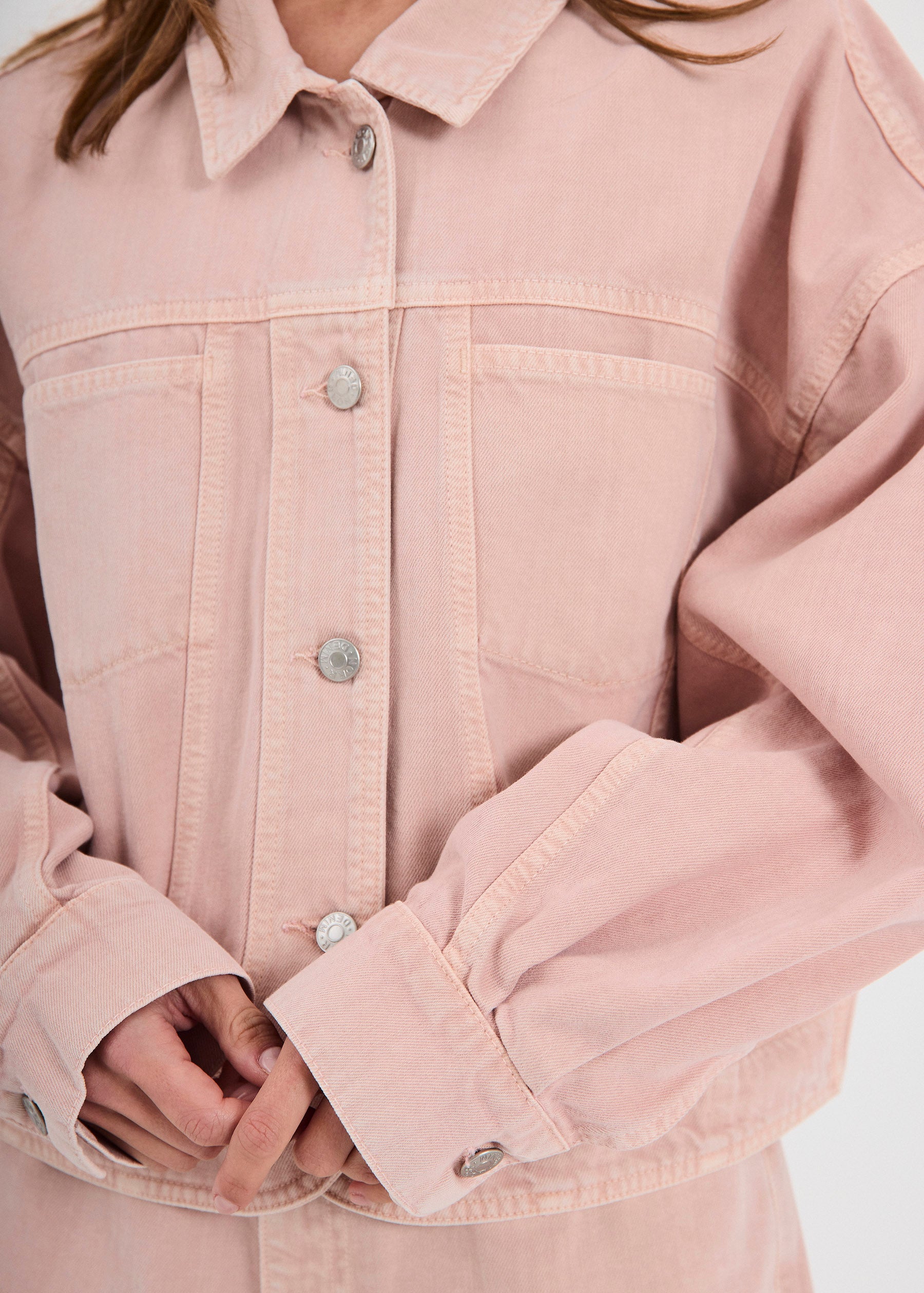 NORR Kenzie LS denim jacket Jakker Light pink wash