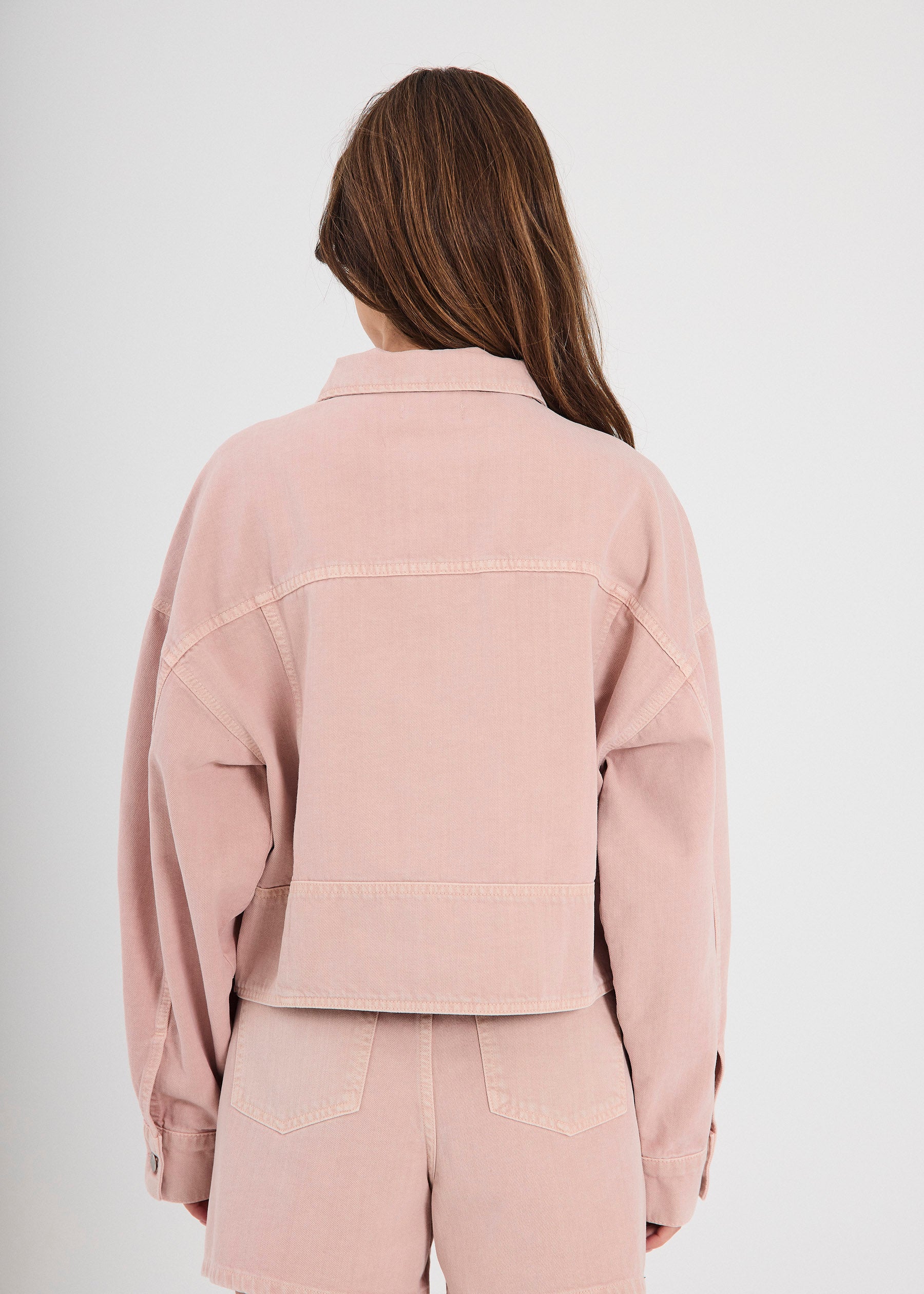 NORR Kenzie LS denim jacket Jakker Light pink wash
