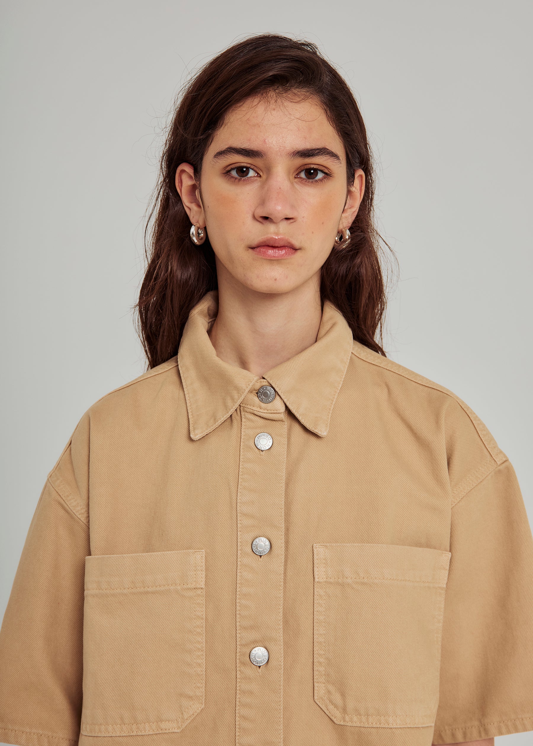 NORR Kenzie SS denim shirt Shirts Light sand