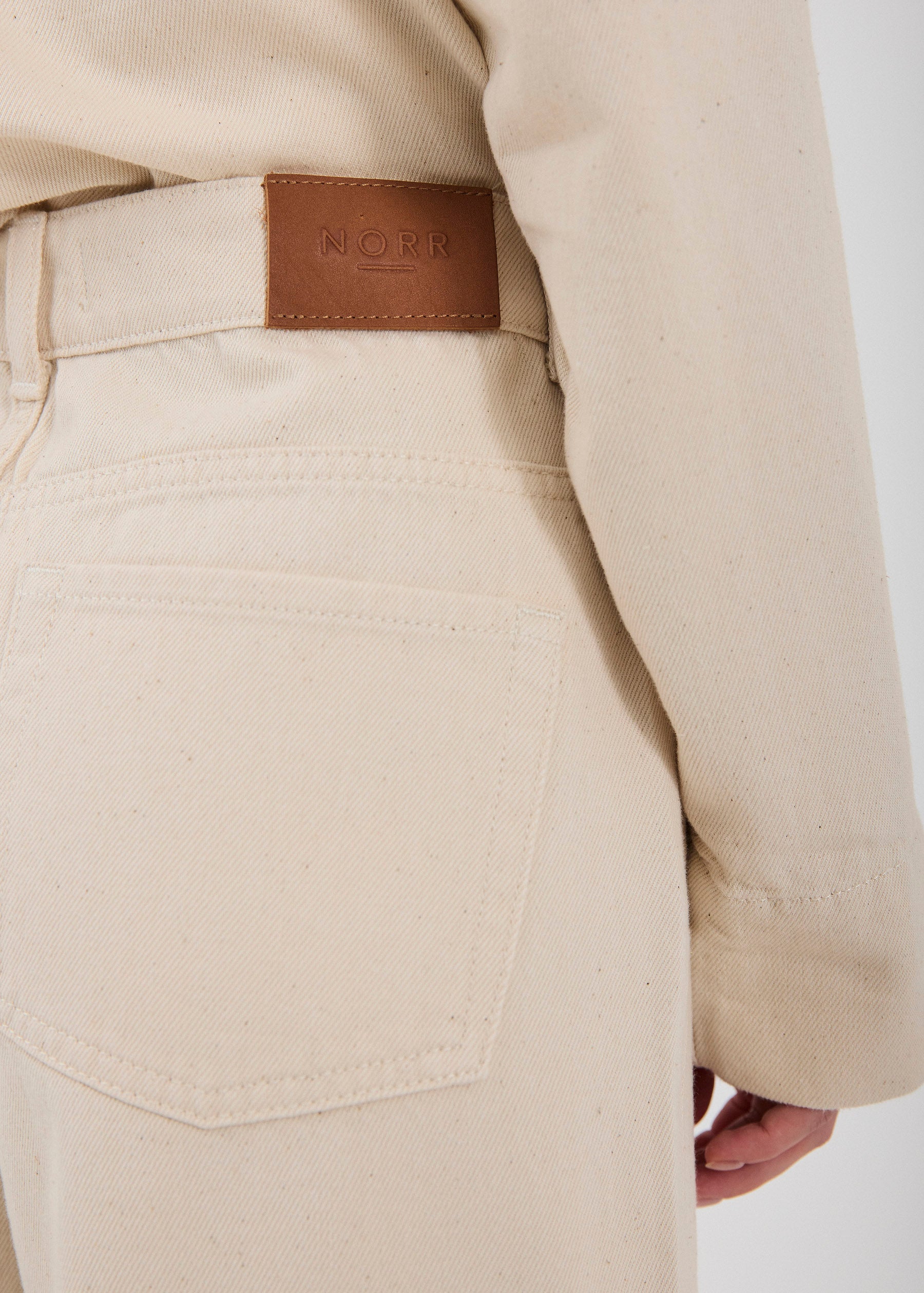 NORR Kenzie cropped wide jeans Bukser Ecru