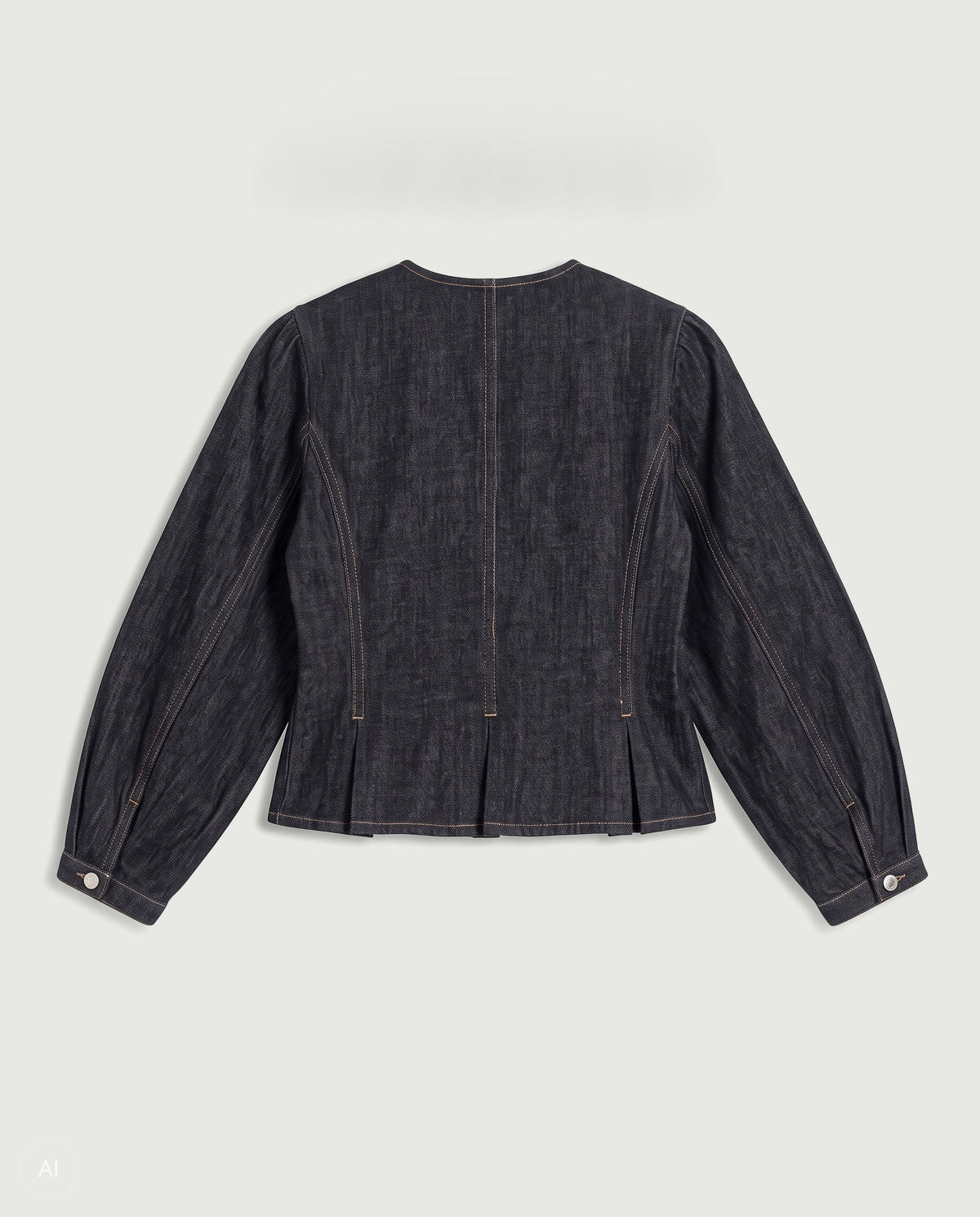 NORR Kenzie peplum denim jacket Jakker Dark blue wash