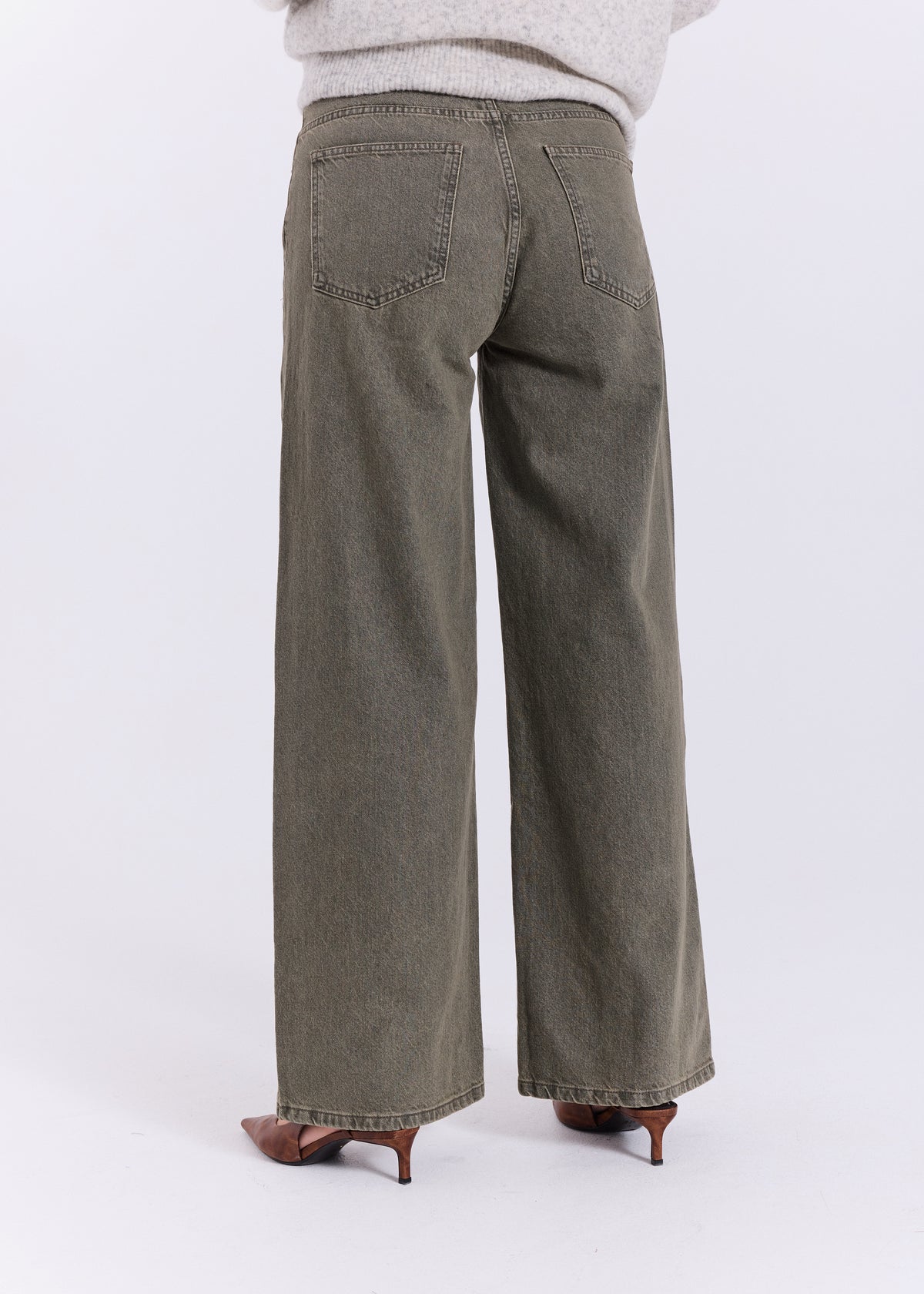 NORR Kenzie wide jeans Bukser Dark green