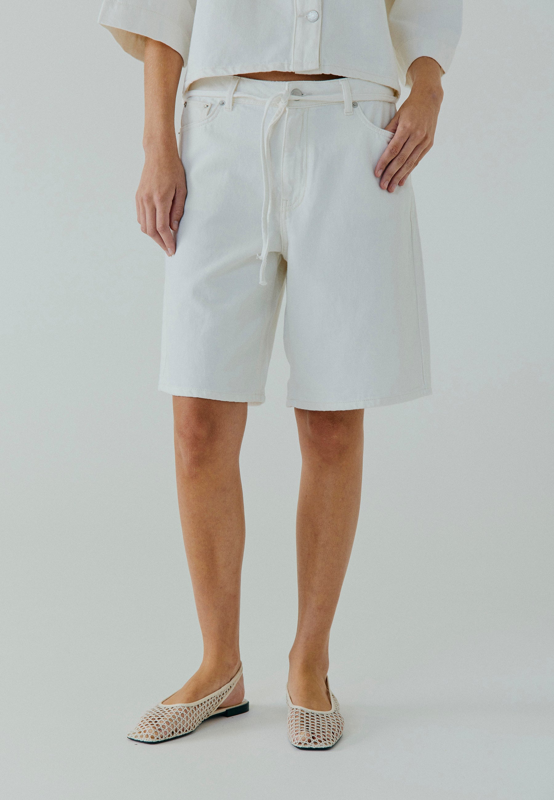 NORR Kenzina denim shorts Shorts White wash