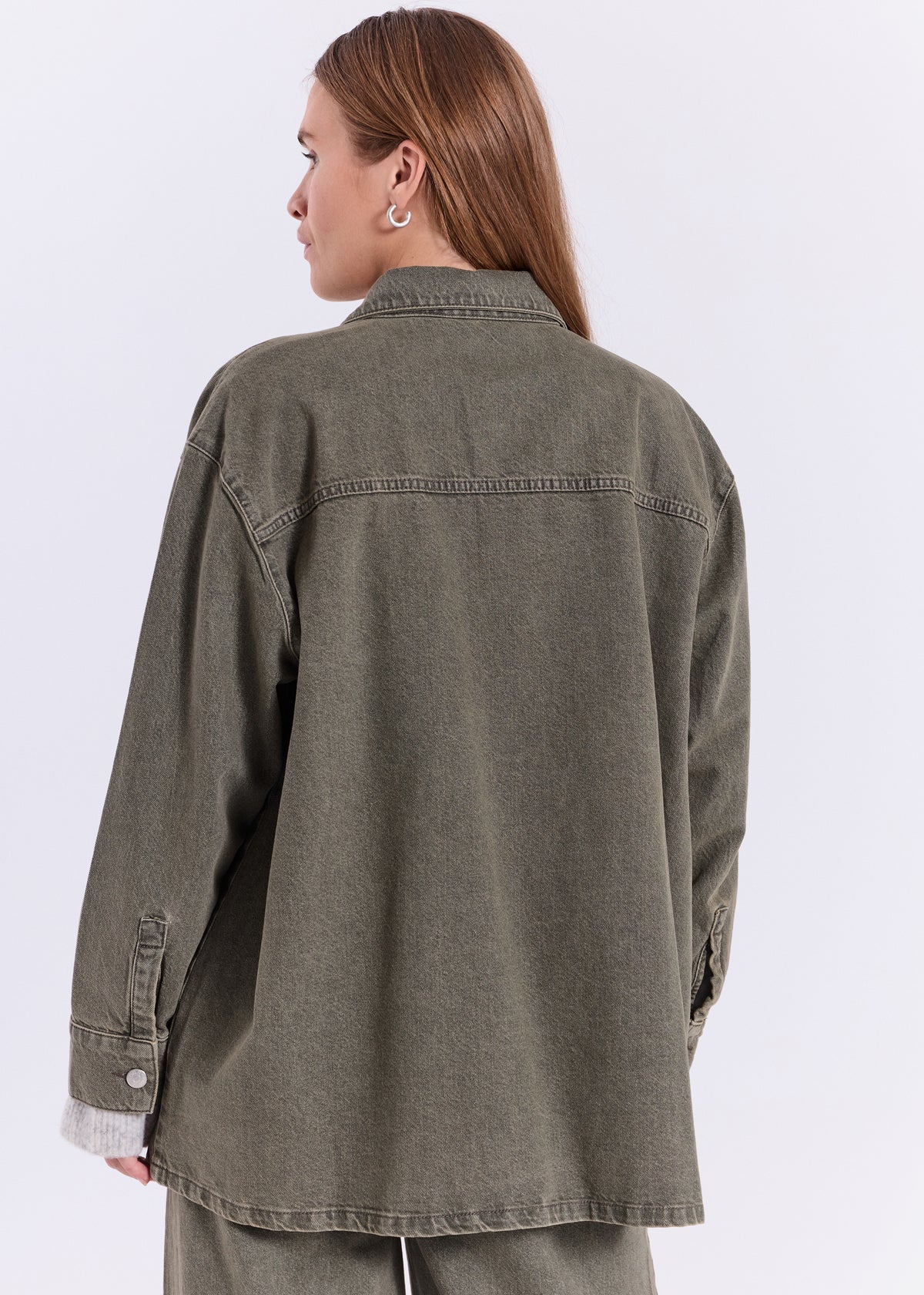 NORR Larisa clean denim shirt Skjorter Dark green