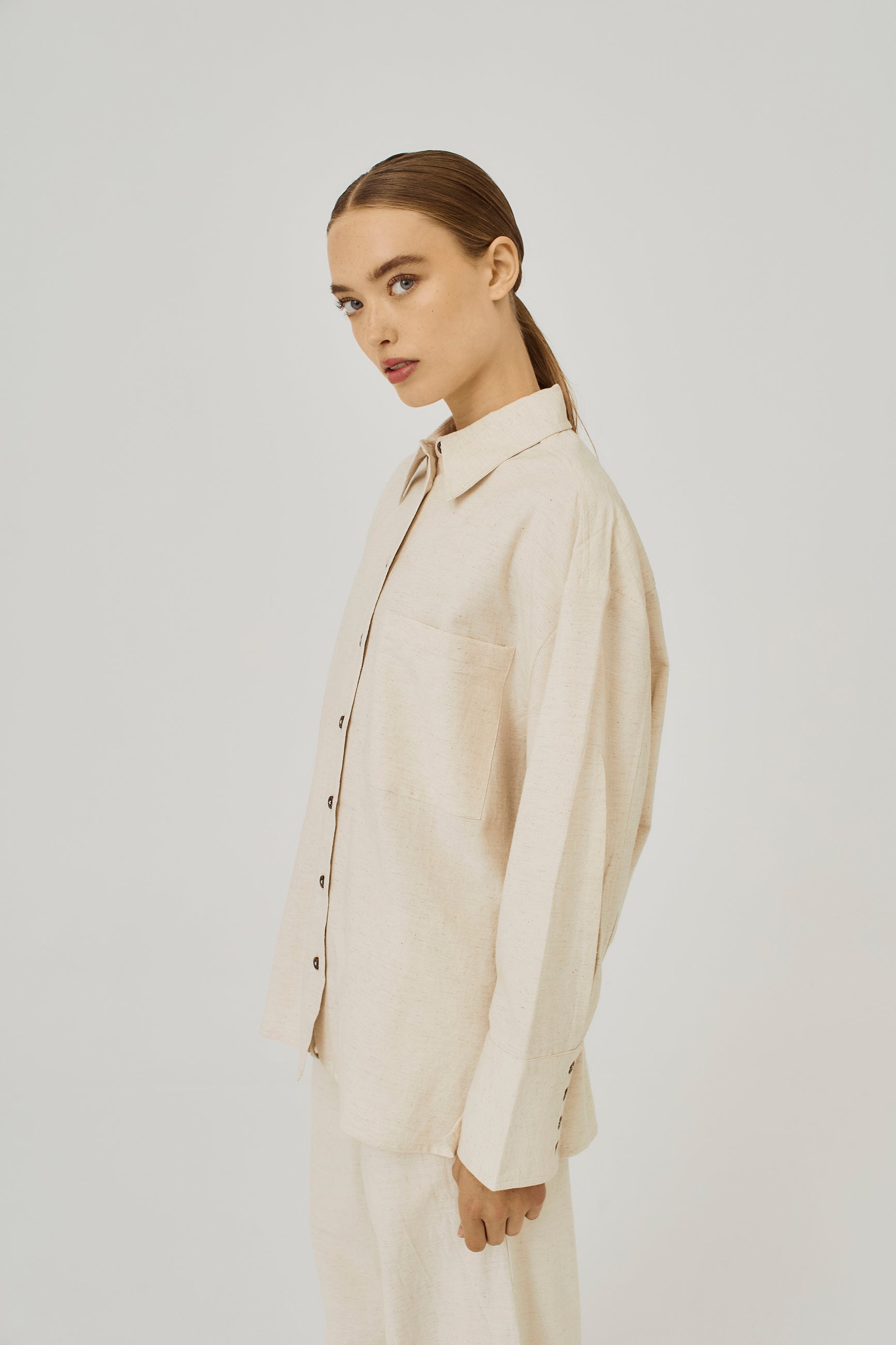 NORR Linea LS shirt Shirts Beige