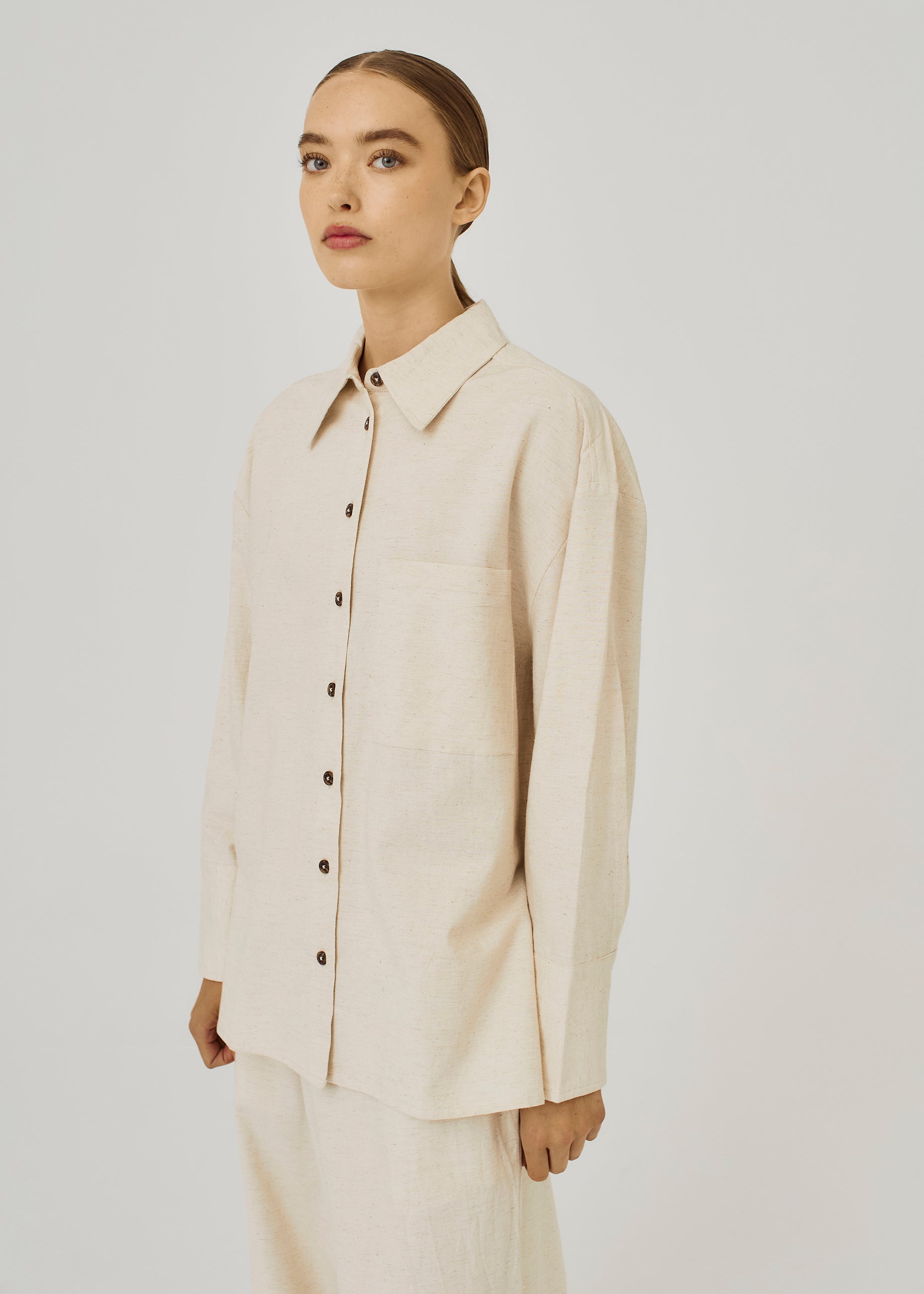 NORR Linea LS shirt Shirts Beige