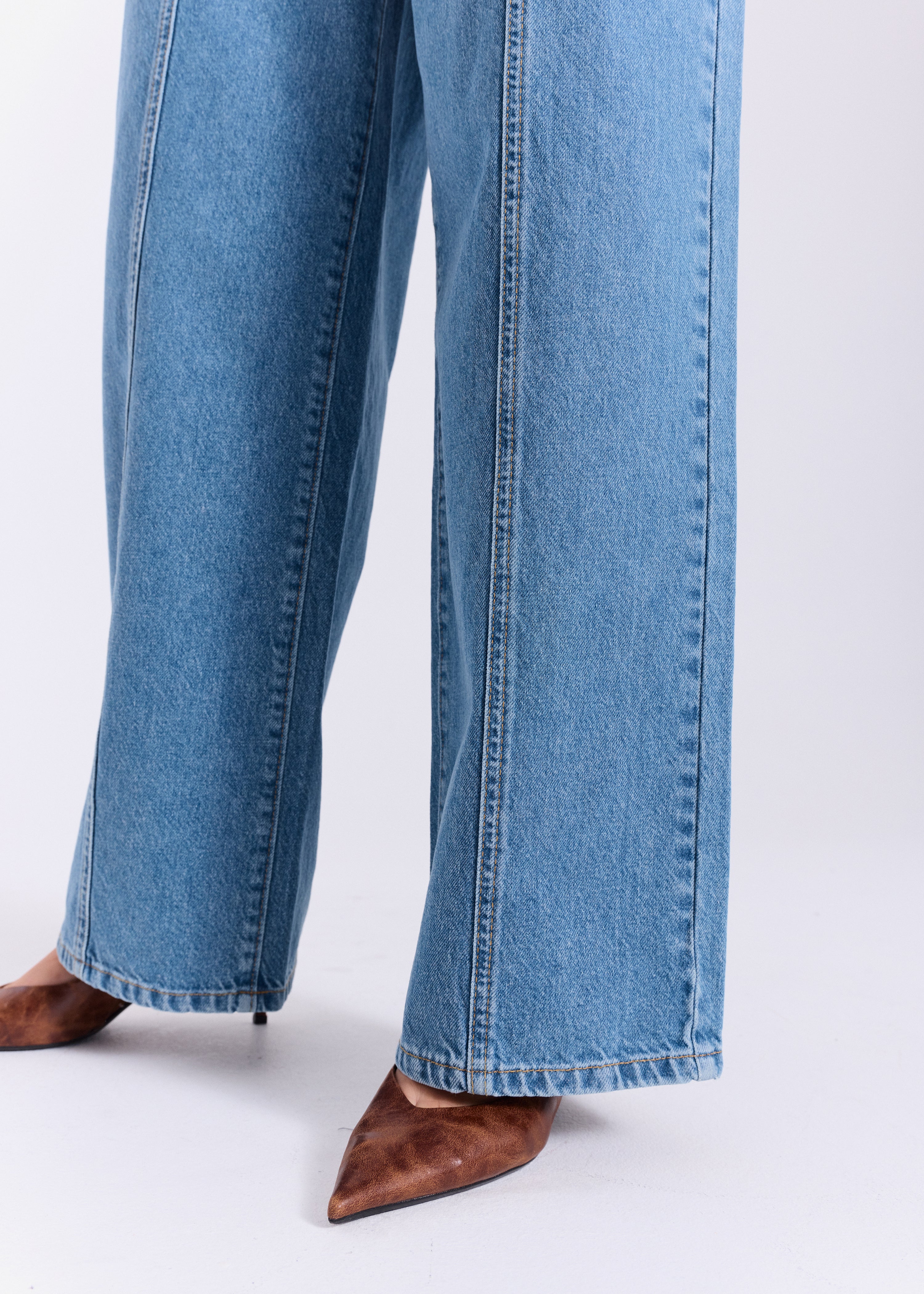 NORR Maja cutline jeans Bukser Medium blue denim